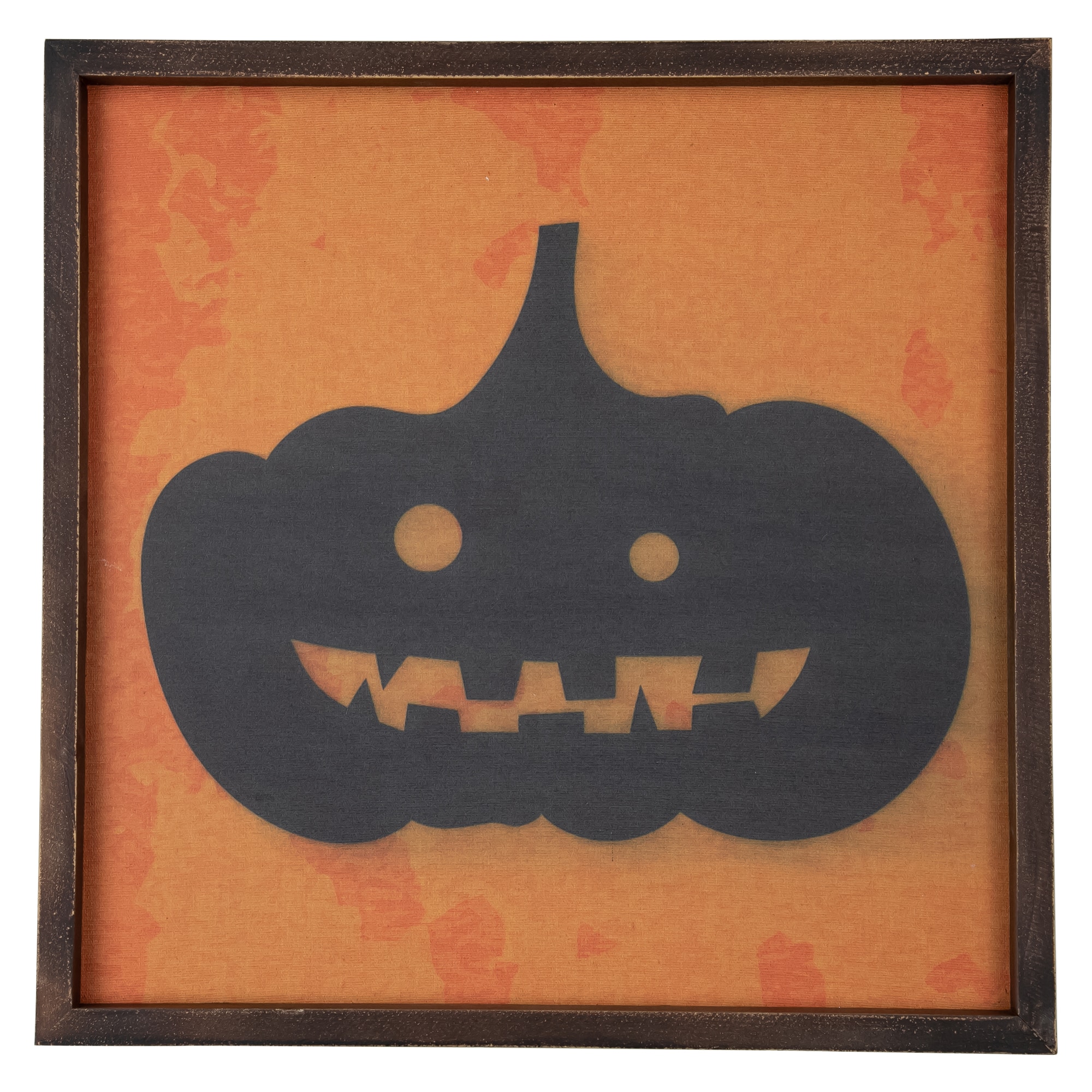 15.75&#x22; Black Jack O Lantern Silhouette Halloween Wall Hanging