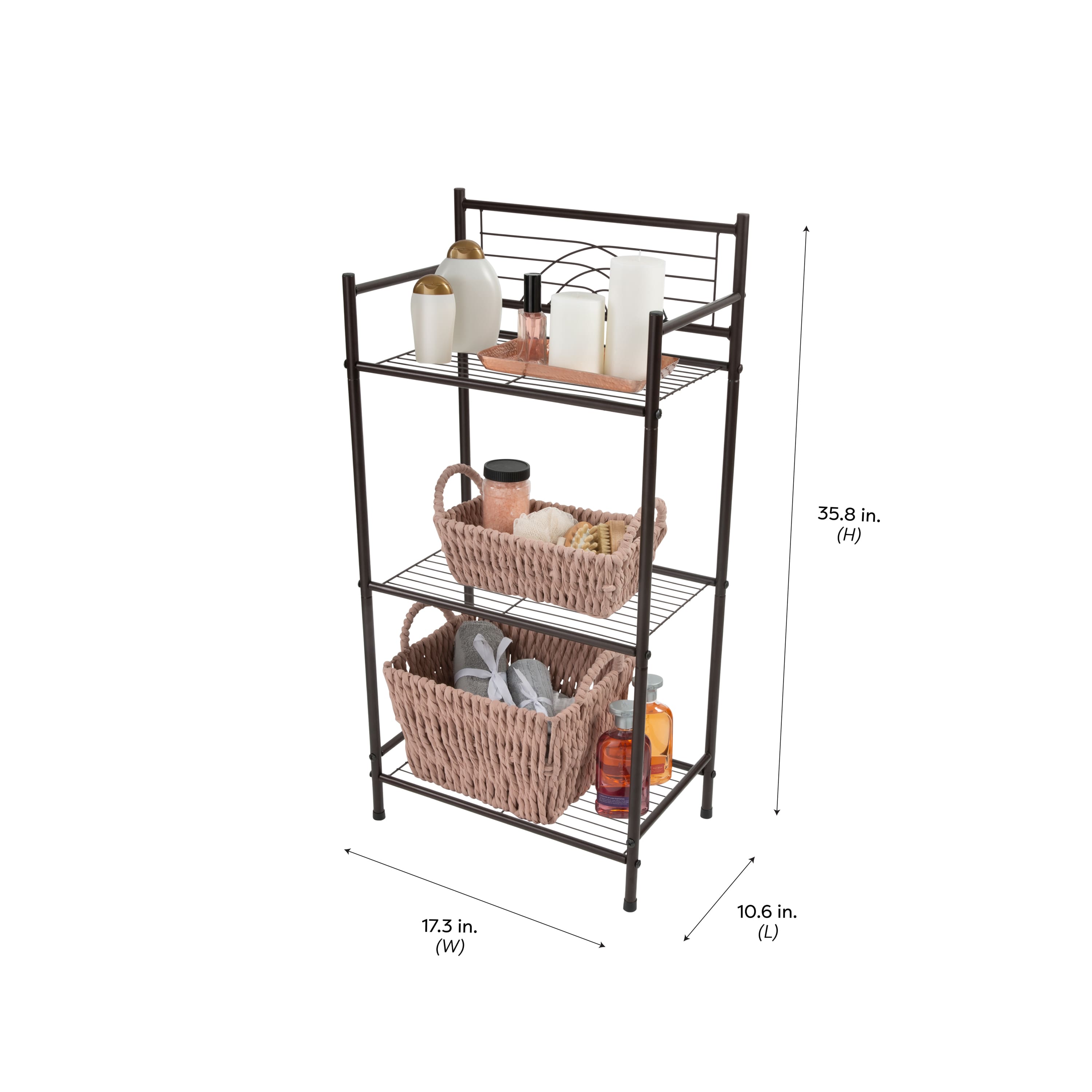 Bath Bliss Oil-Rubbed Bronze 3-Tier Storage Shelf