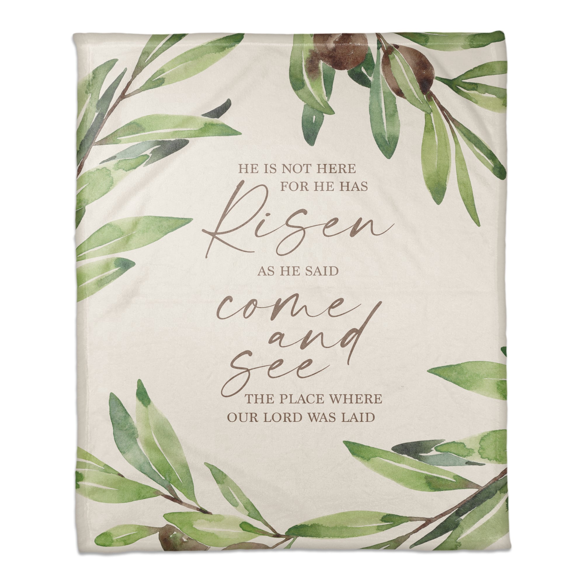 He Has Risen Olives 3 50" x 60" Coral Fleece Blanket