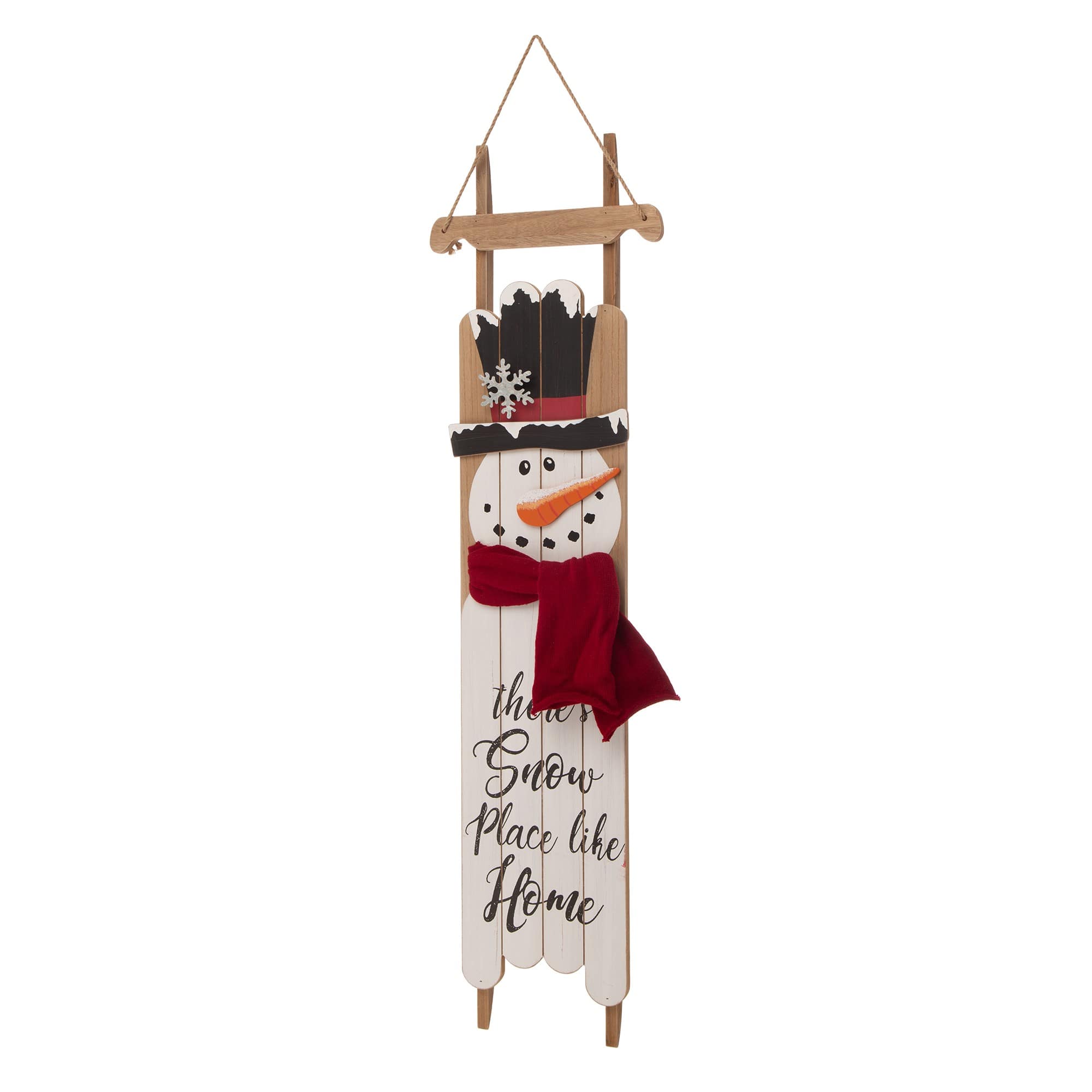 Glitzhome® 3.5ft. Wooden Christmas Snowman Porch Sign