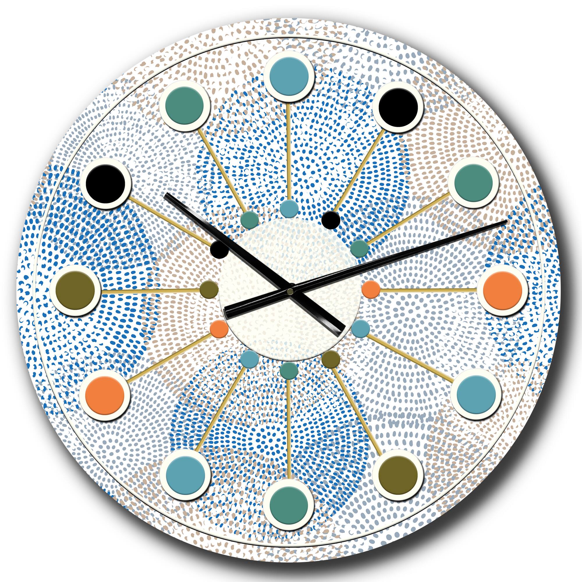 Designart 'Abstract Retro Design I Mid-Century Modern Wall Clock