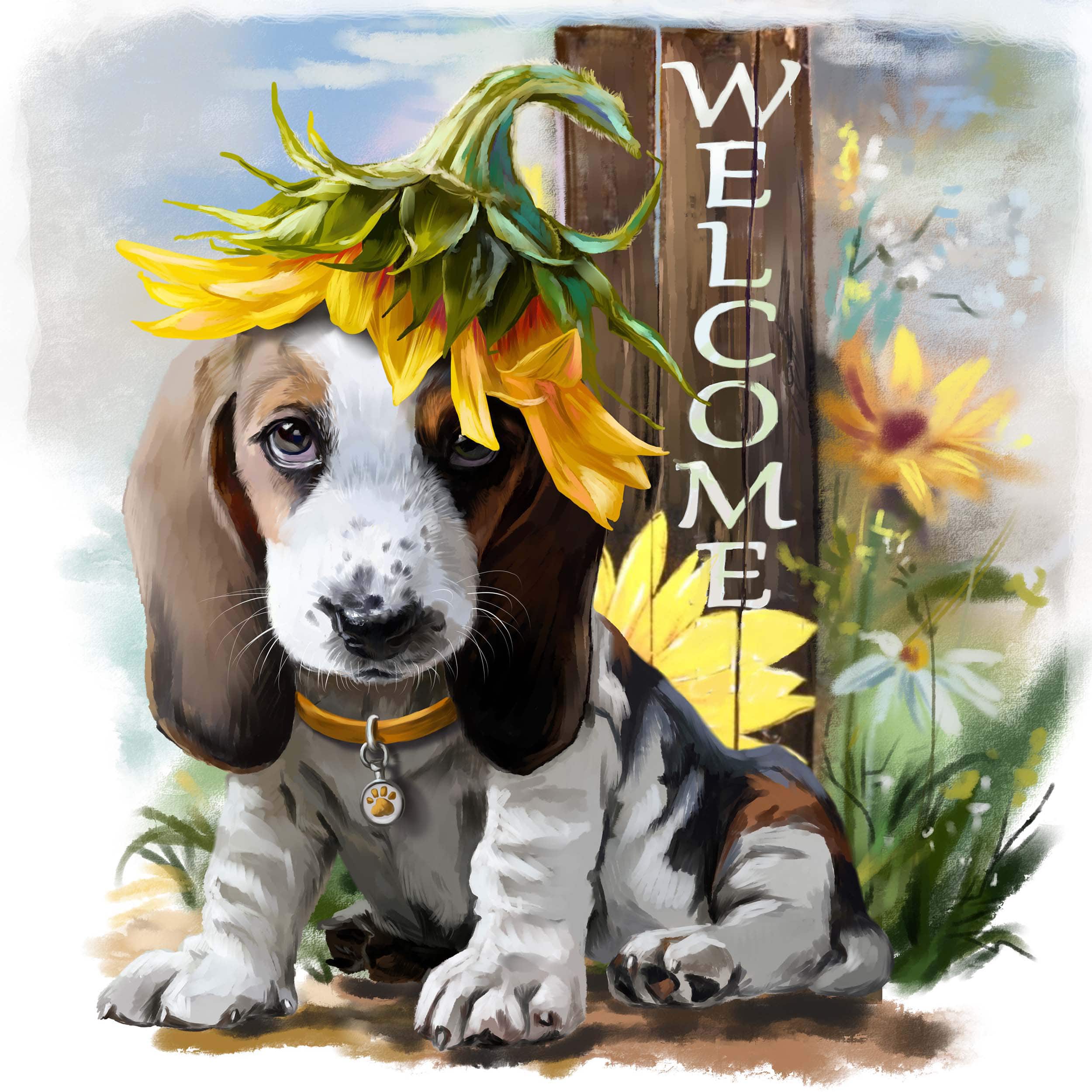 Sparkly Selections Welcome Puppy Diamond Painting Kit, Round Diamonds