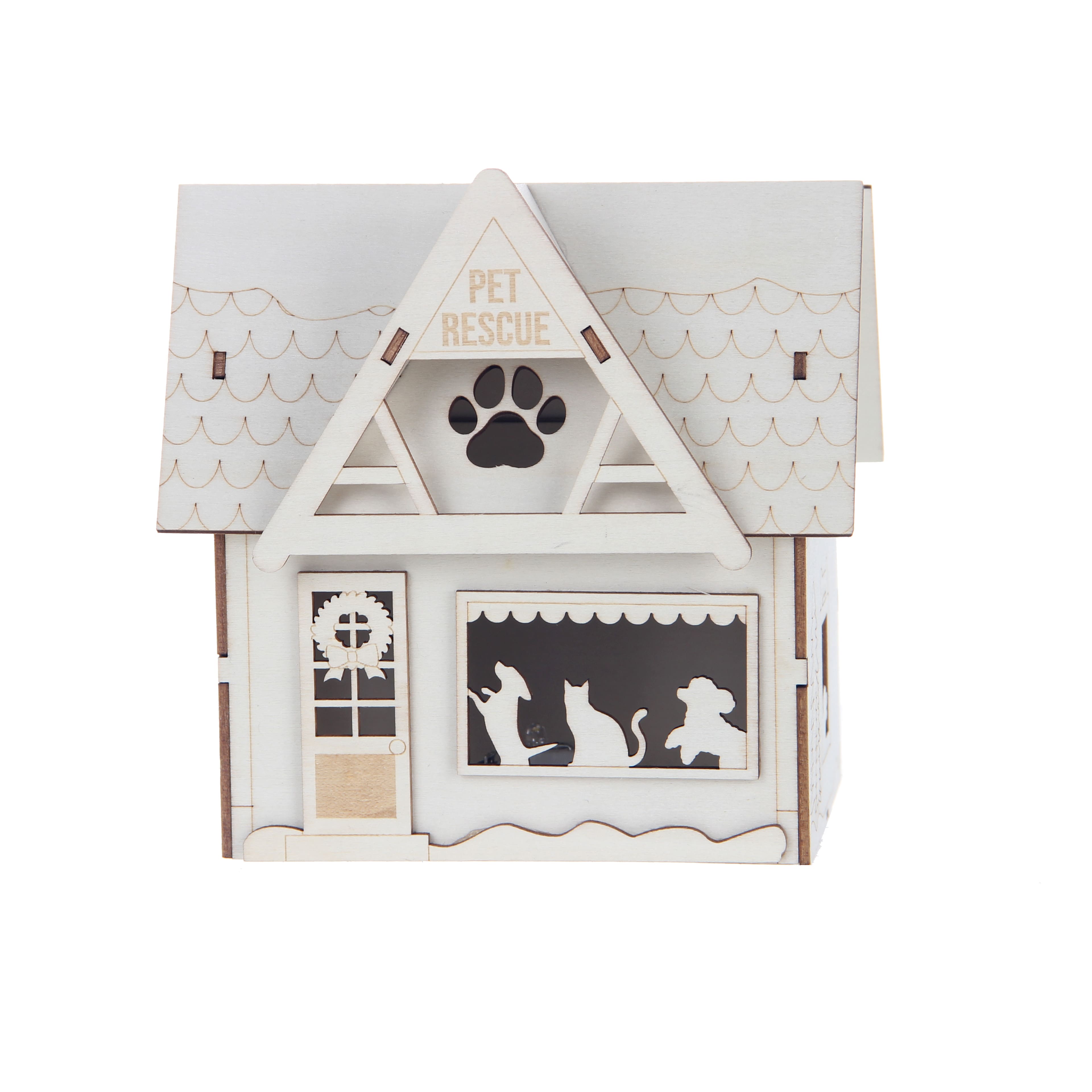 6&#x22; DIY LED Wood Village Pet Rescue by Make Market&#xAE;