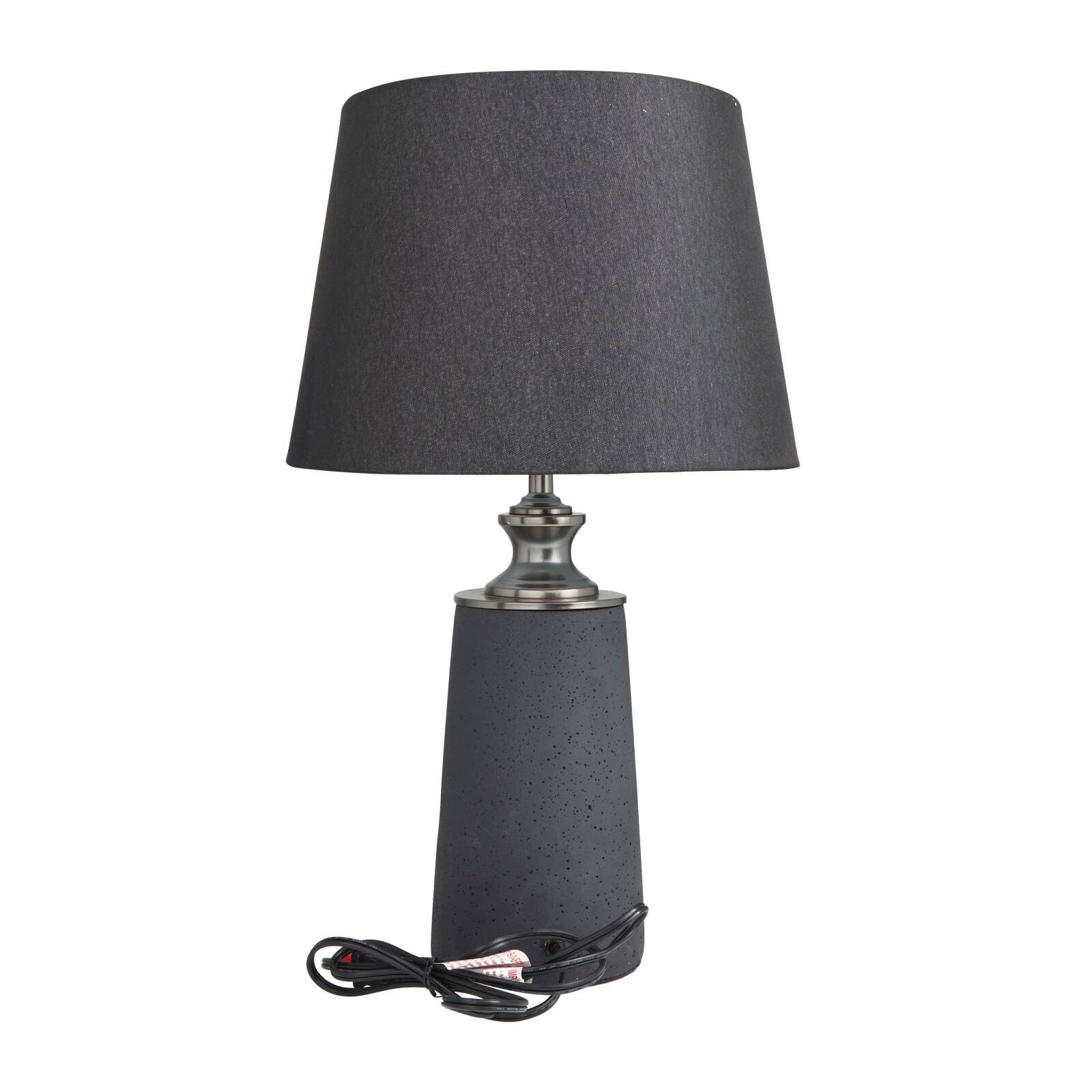 Black Cement Modern Table Lamp, 24&#x22; x 14&#x22; x 14&#x22;