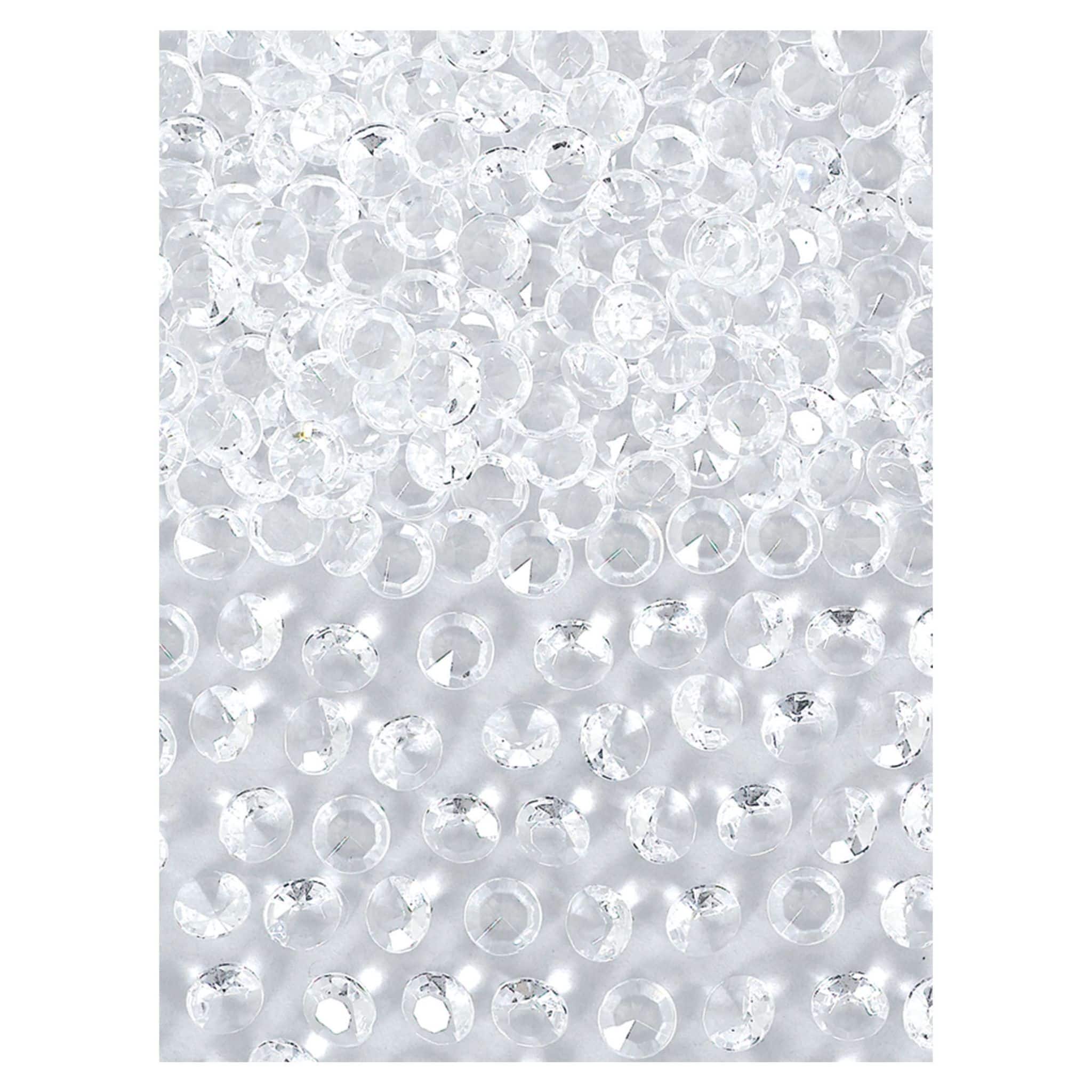 5 Pack Silver Clear Confetti Gems