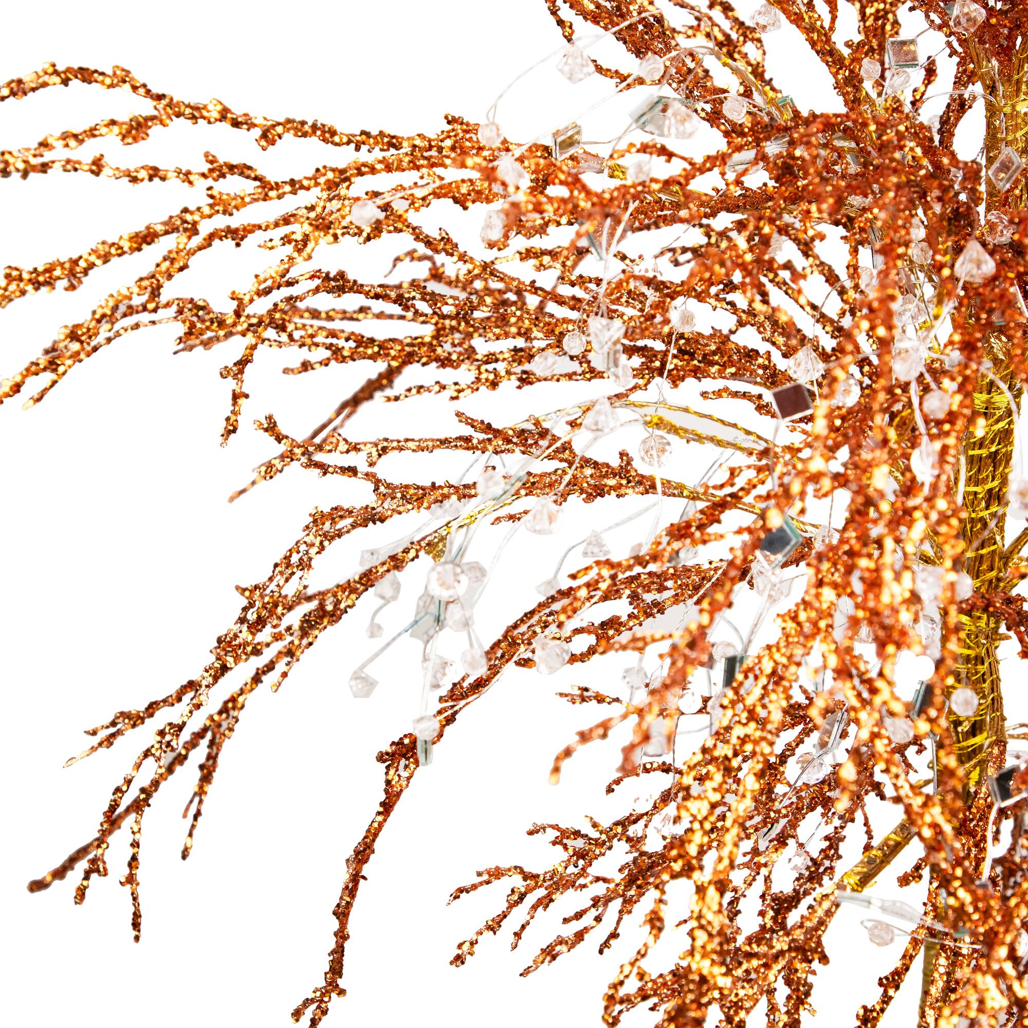 3.8ft. Unlit Crystallized Gold Glitter Artificial Potted Christmas Tree