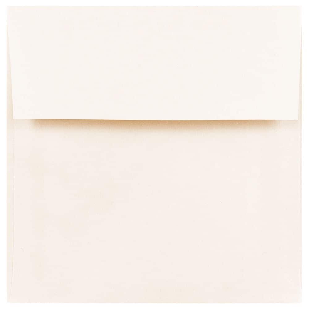 JAM Paper 6.5&#x22; x 6.5&#x22; Natural White Square Invitation Envelopes