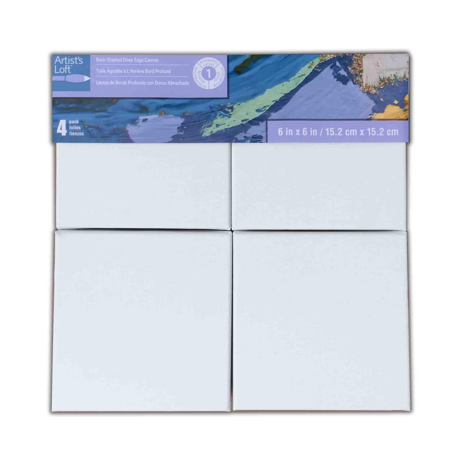 6 Packs: 4 ct. (24 total) Level 1 6" x 6" Deco Canvas Pack by Artist's Loft®
