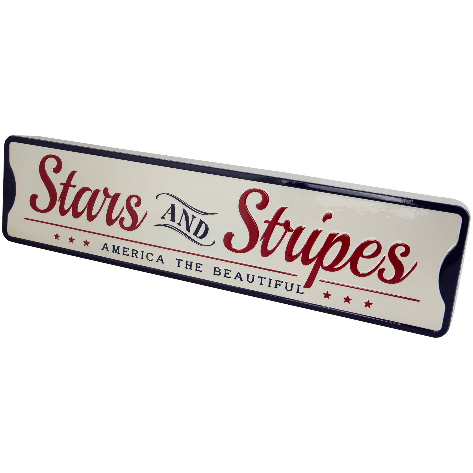 23.5&#x22; Stars &#x26; Stripes America the Beautiful Metal Wall Sign