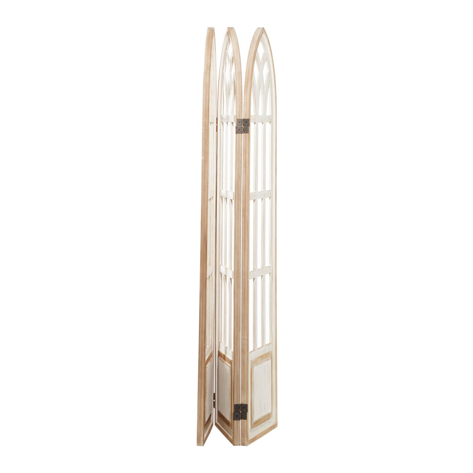 White Wood Farmhouse Room Divider Screen, 72&#x22; x 48&#x22; x 2&#x22;