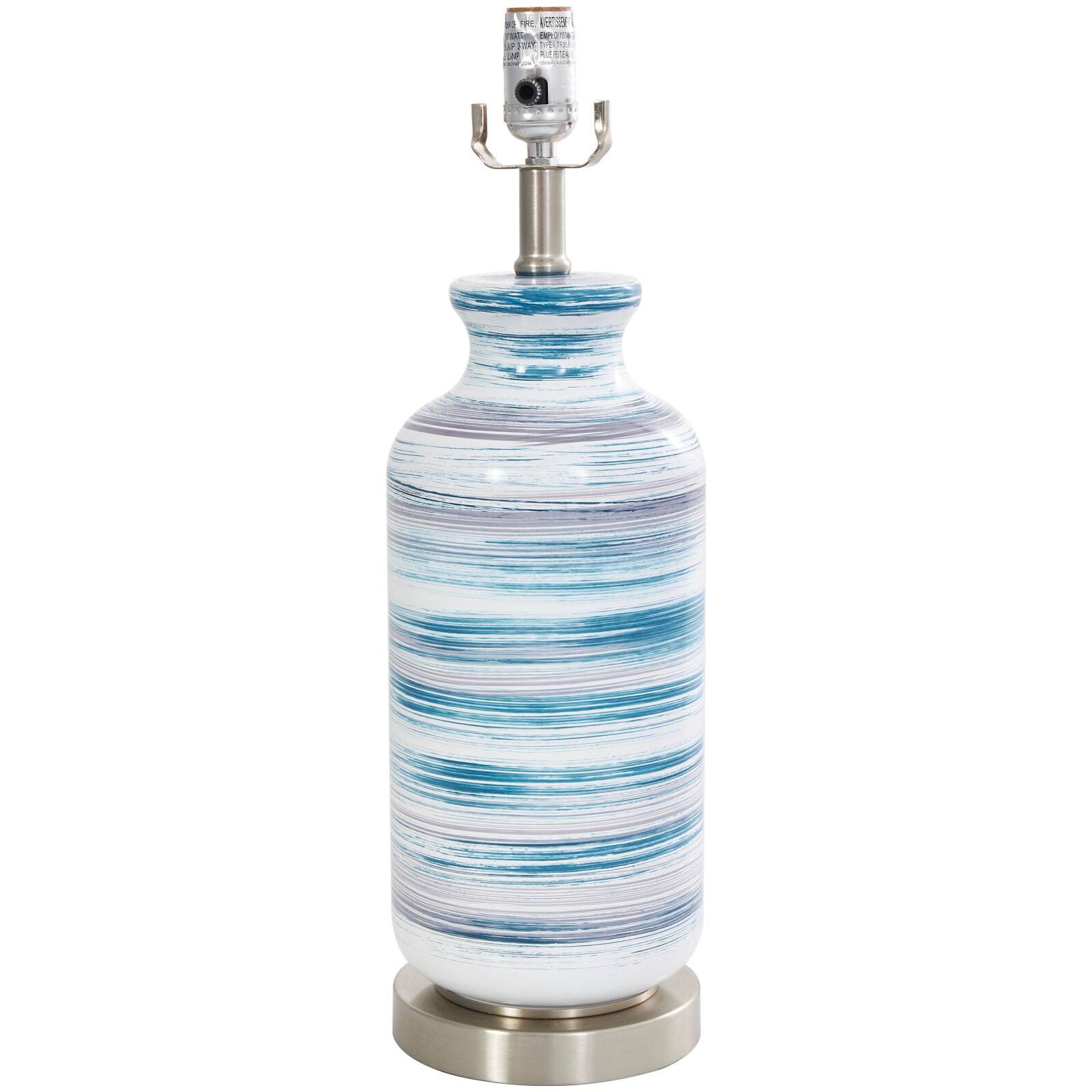 2ft. Contemporary Blue Glass Accent Lamp