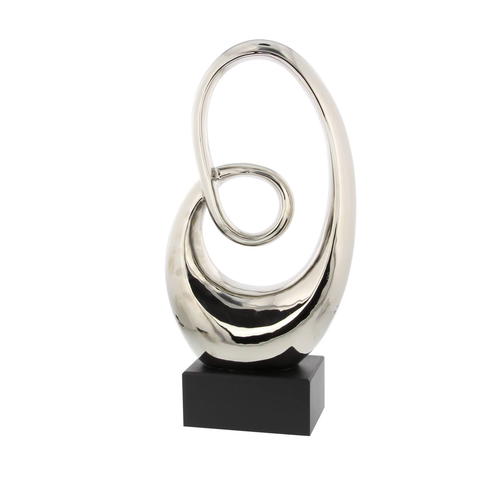 21&#x22; Silver Modern Abstract Sculpture