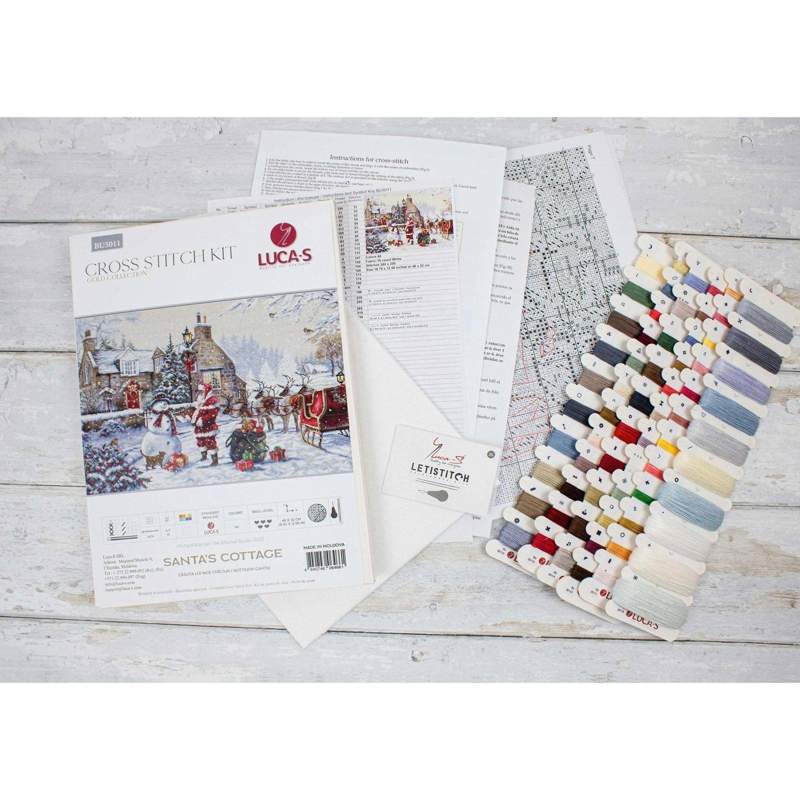 Luca-S Santa's Cottage Counted Cross Stitch Kit