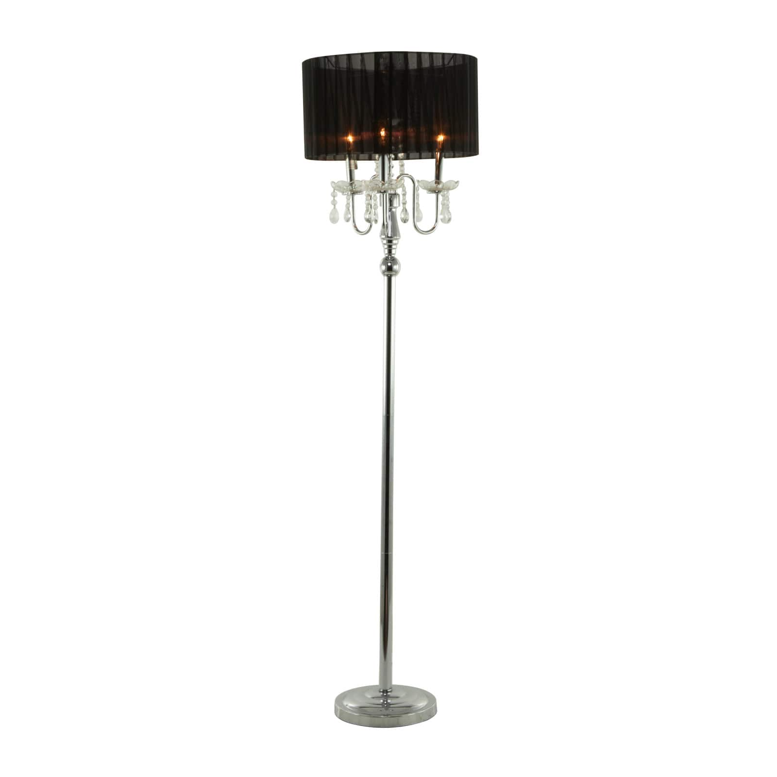 Silver Metal Floor Lamp 16&#x22; x 16&#x22; x 63&#x22;