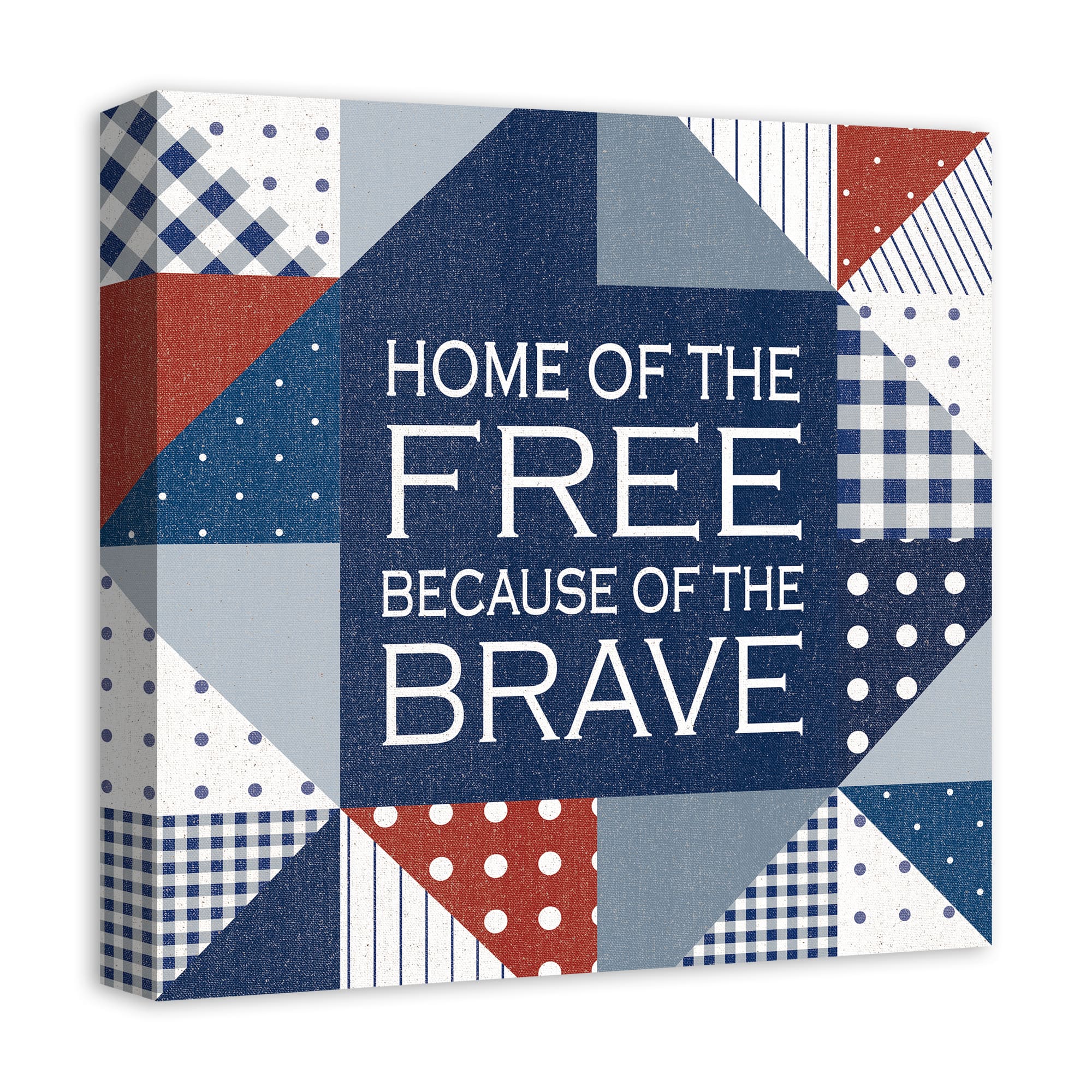 Home of the Free Because of the Brave Canvas Wall Art