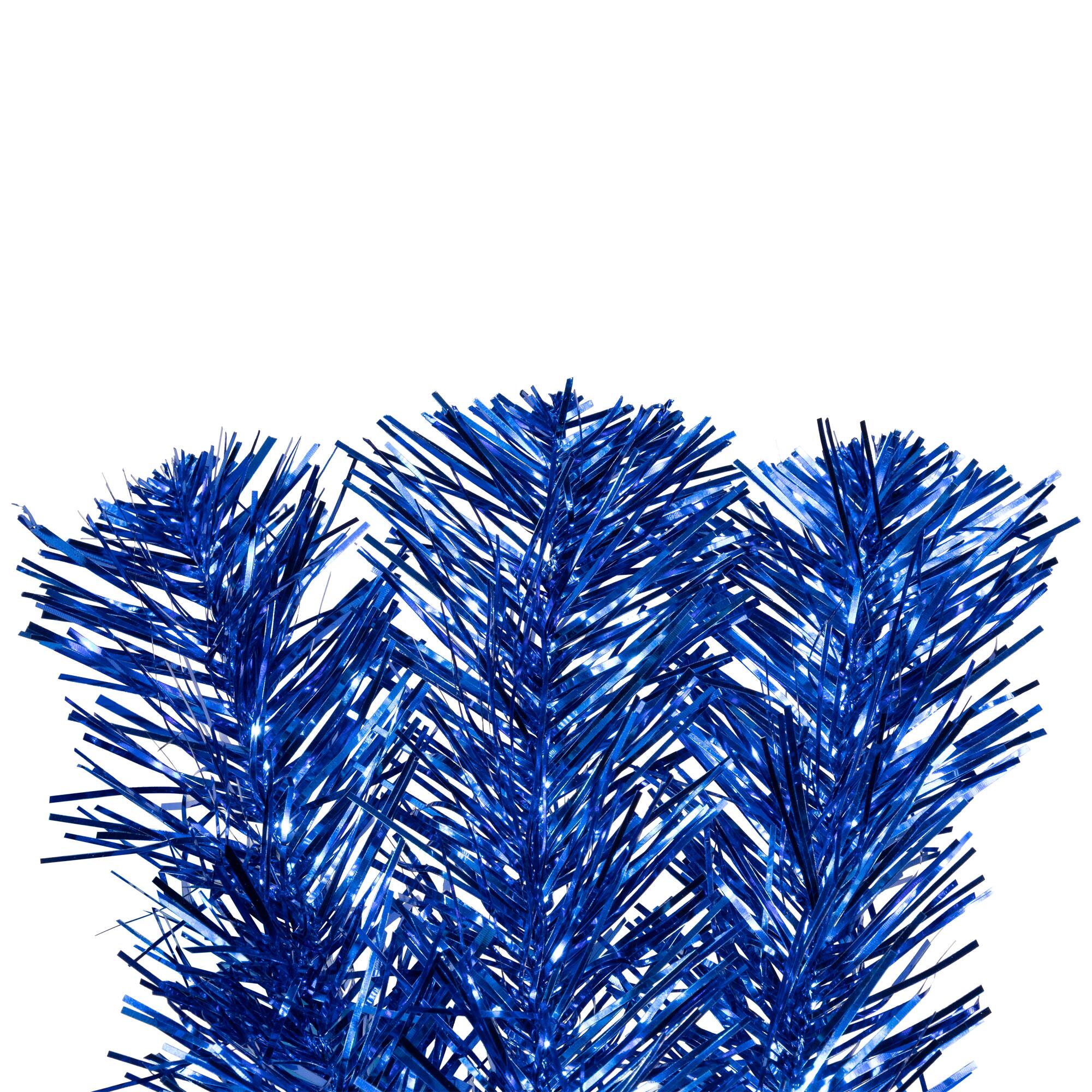 3ft. Pre-Lit Blue Tinsel Artificial Christmas Tree, Clear Lights