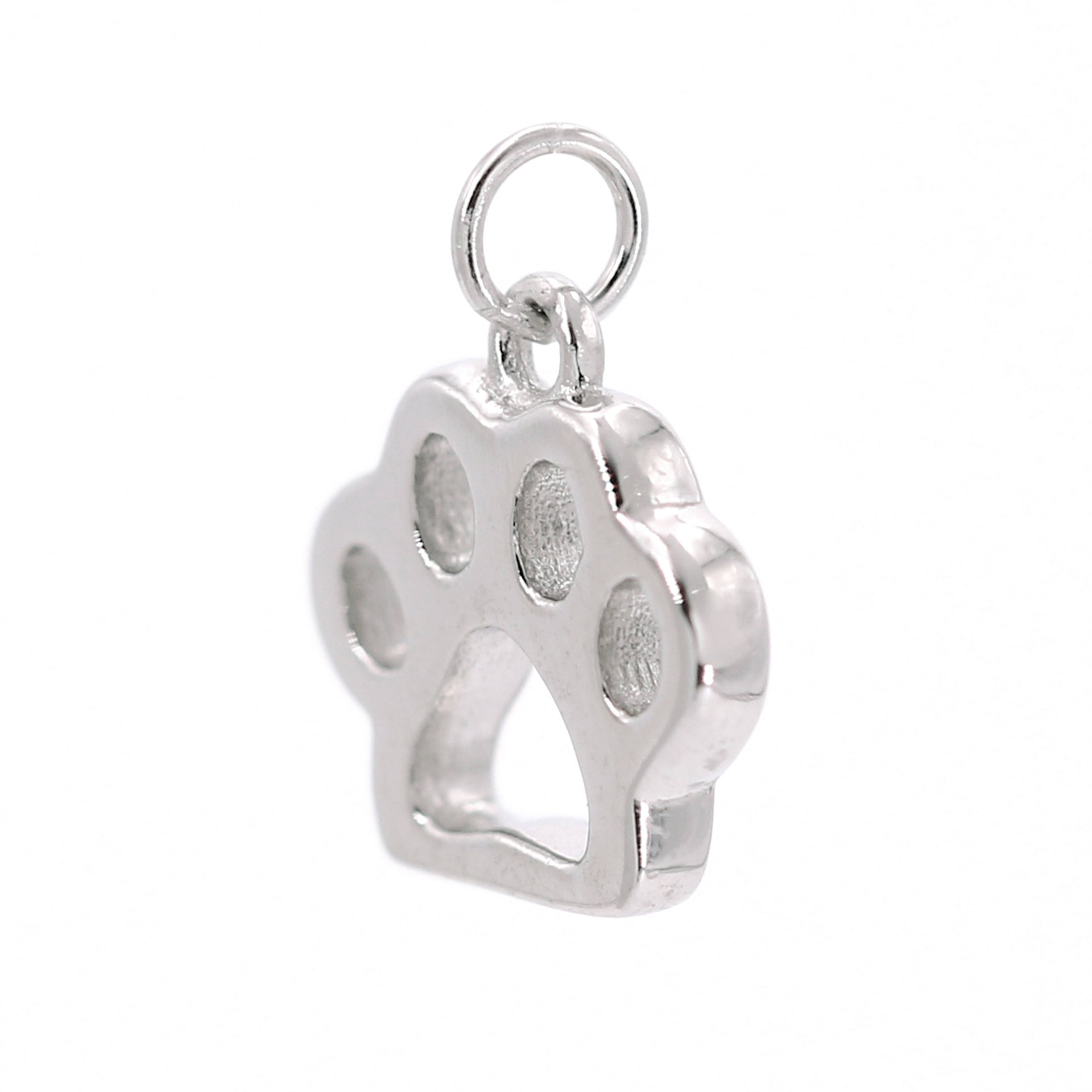 12 Pack: Sterling Silver Paw Icon Charm by Bead Landing™