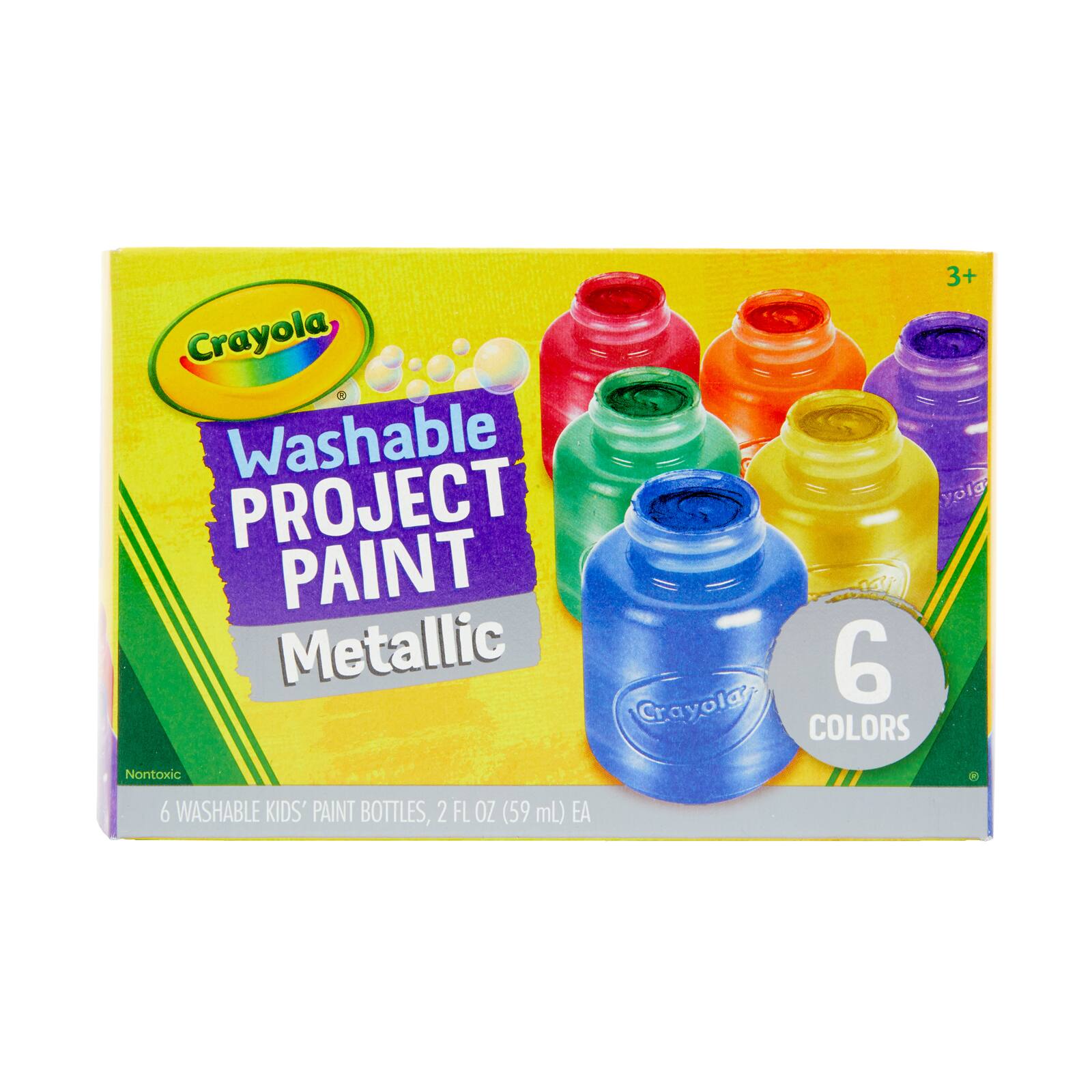 Crayola® Washable Metallic Kids Paint, 6 Count