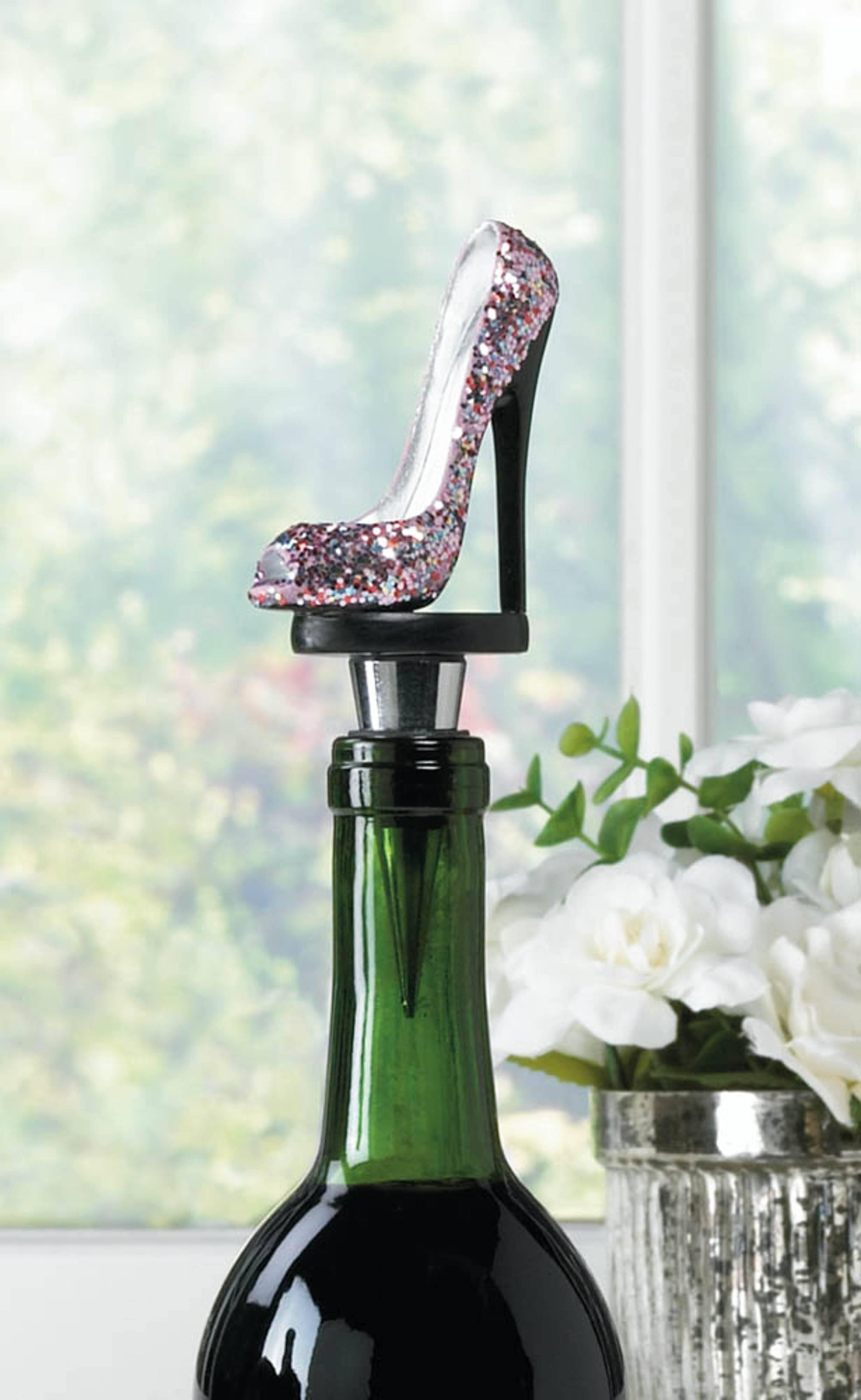 5.5&#x22; Glitter Shoe Wine Bottle Stopper