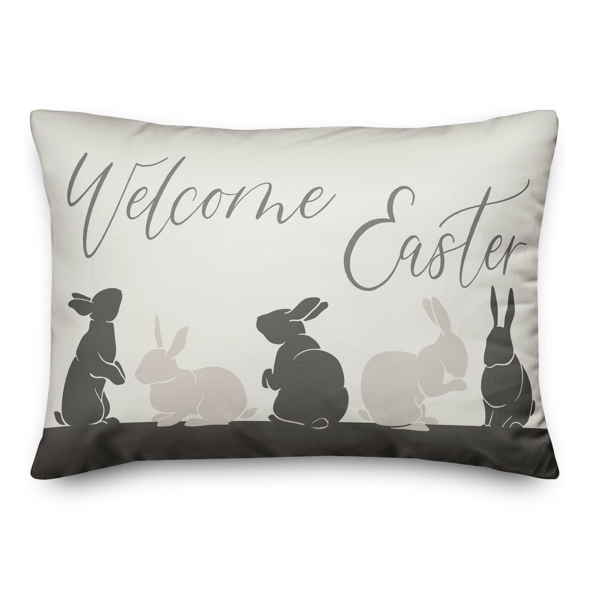 Welcome Easter Bunny Pillow 4 14" x 20" Throw Pillow