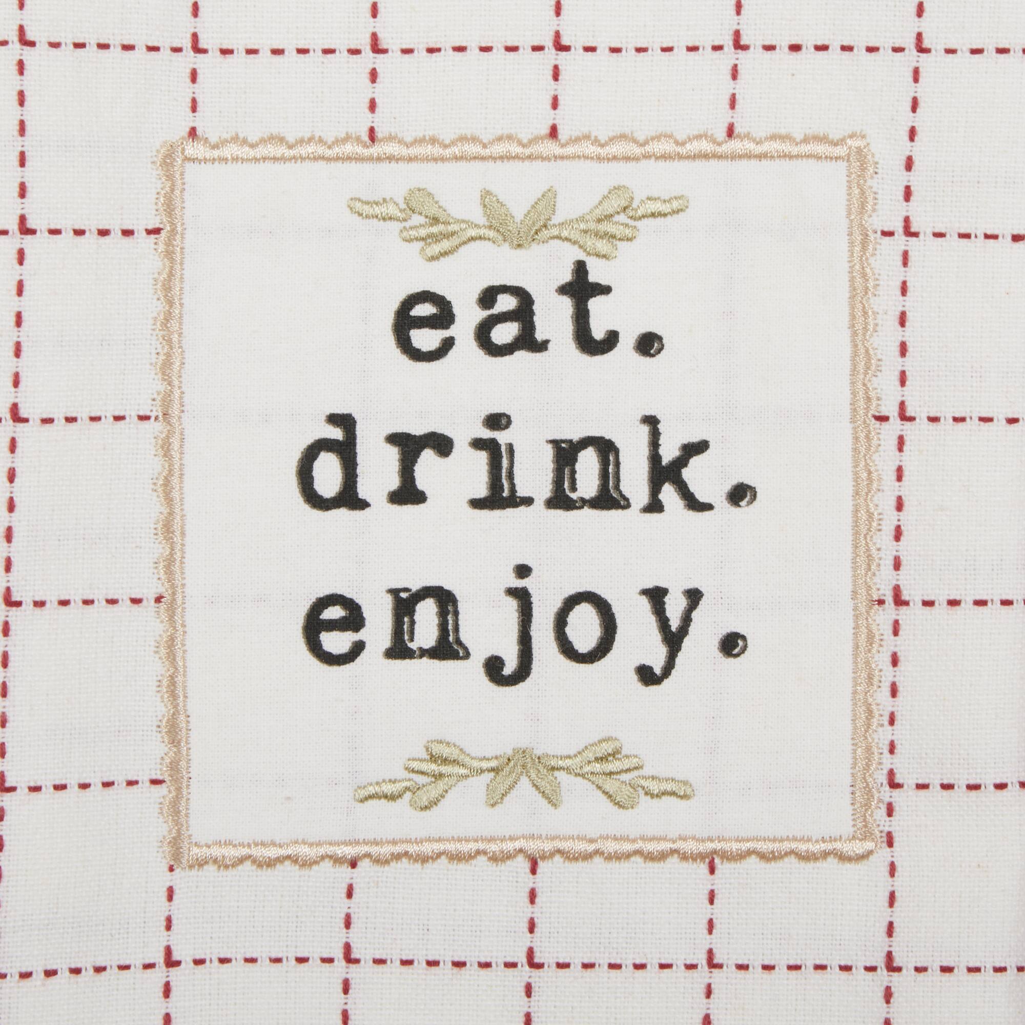 Barn Red Farm To Table Embellished Dishtowel (Set of 4)