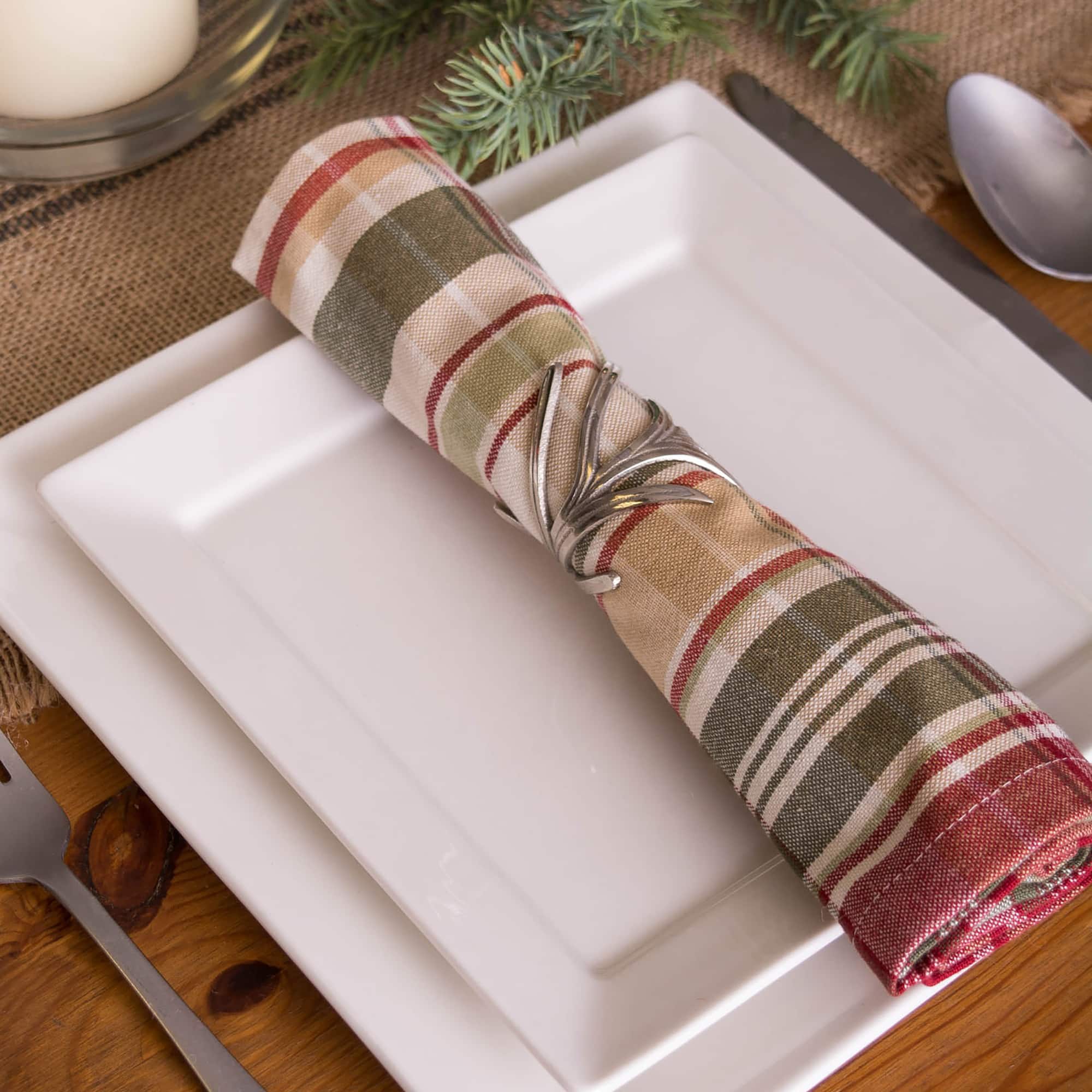 DII&#xAE; Antique Silver Branch Napkin Rings, 6ct.