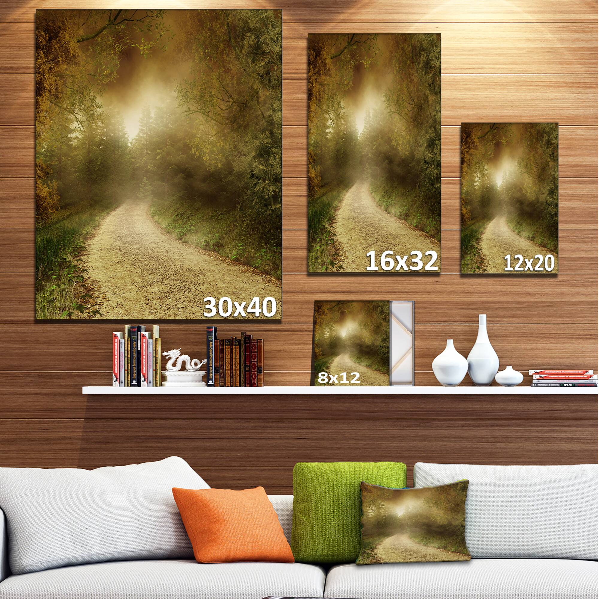 Designart - Country Road Through Fall Scenery - Landscape Photography Canvas Print