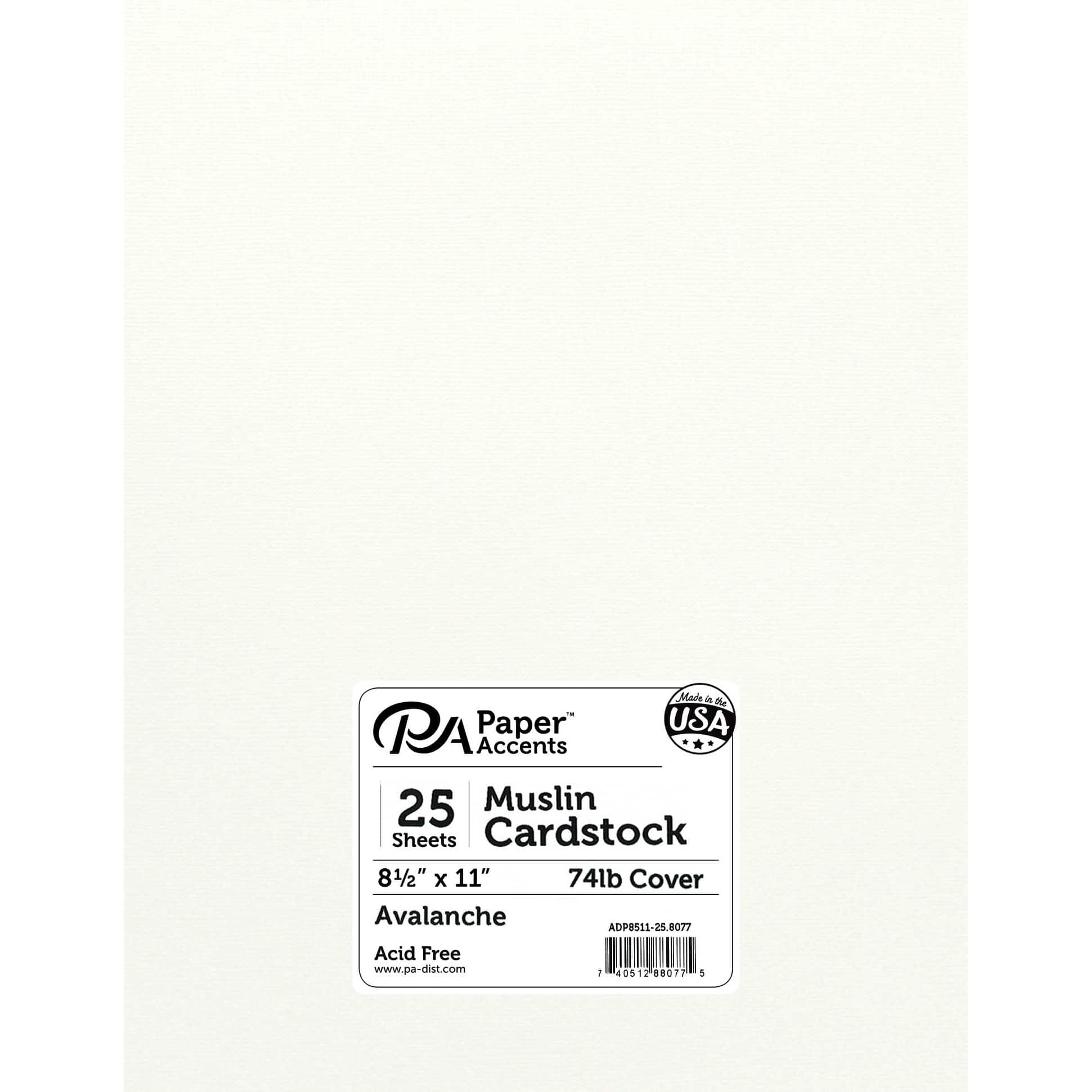 PA Paper™ Accents Muslin 8.5" x 11" 74lb. Cardstock, 25 Sheets By Pa Paper Accents in Avalanche | Michaels®