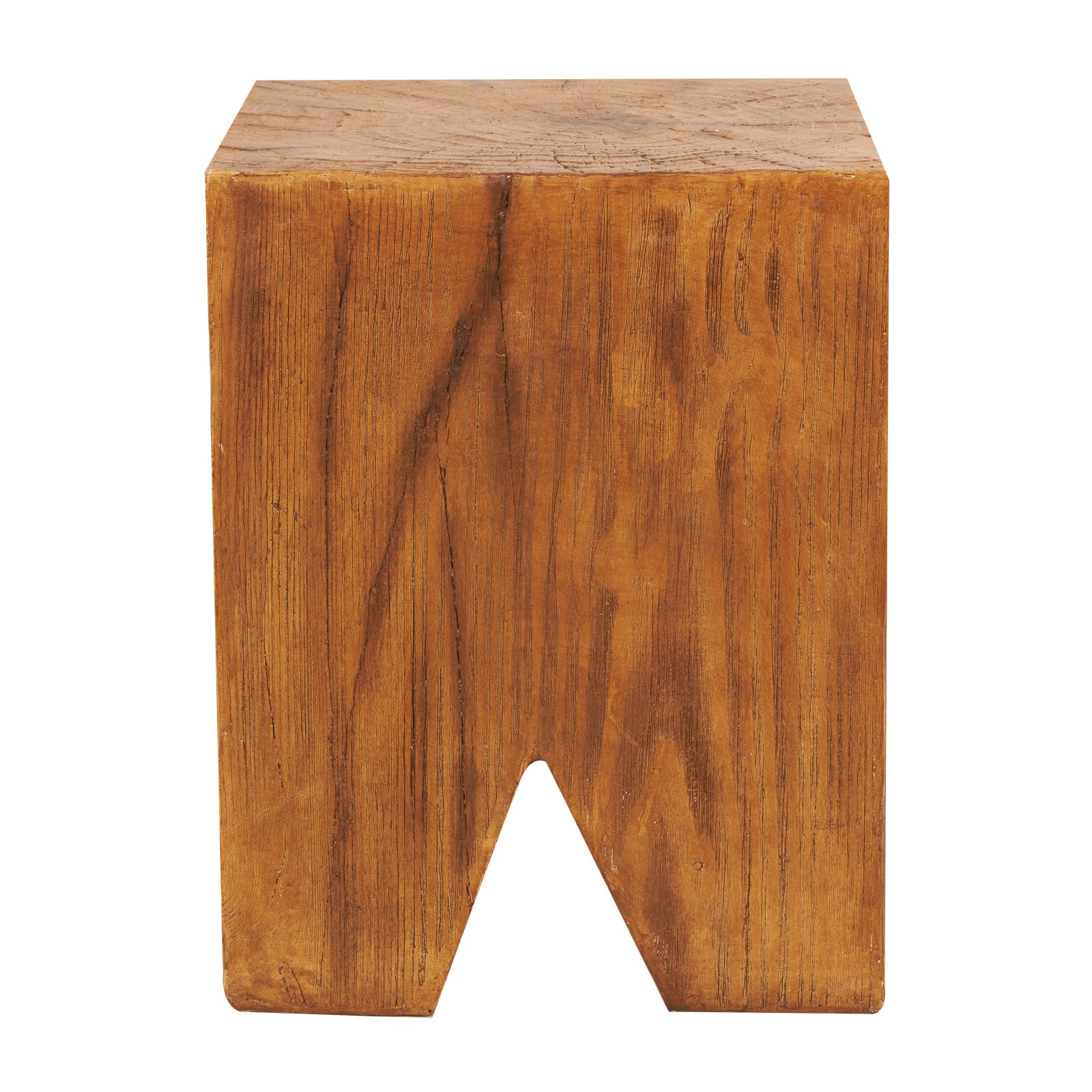 18&#x22; Brown Block Outdoor Accent Table