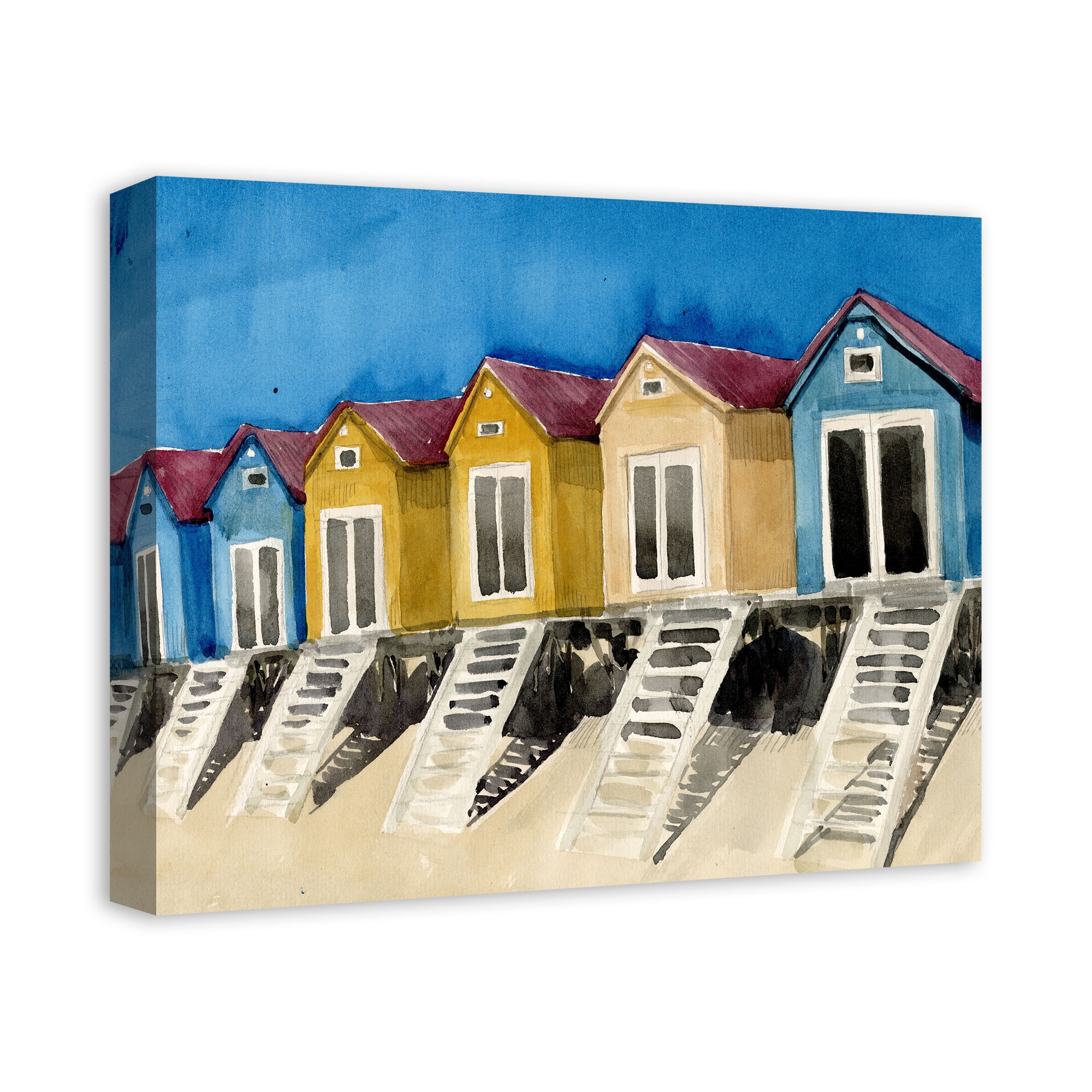 Beach Houses 20" x 16" Canvas Wall Art