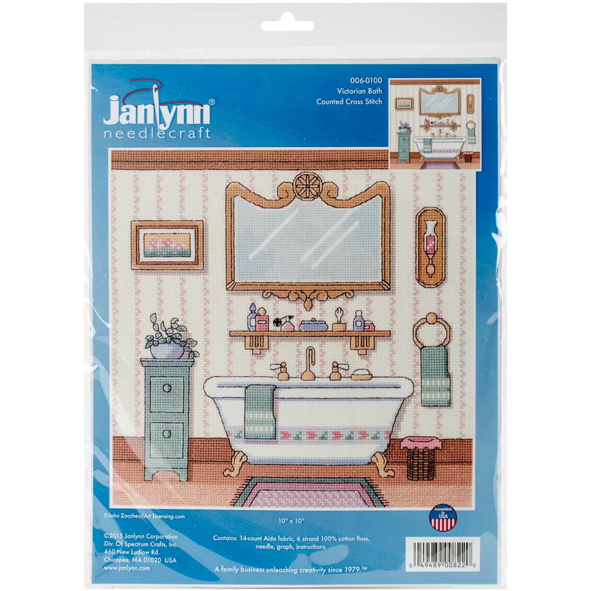 Janlynn 10 Victorian Bath Counted Cross Stitch Kit