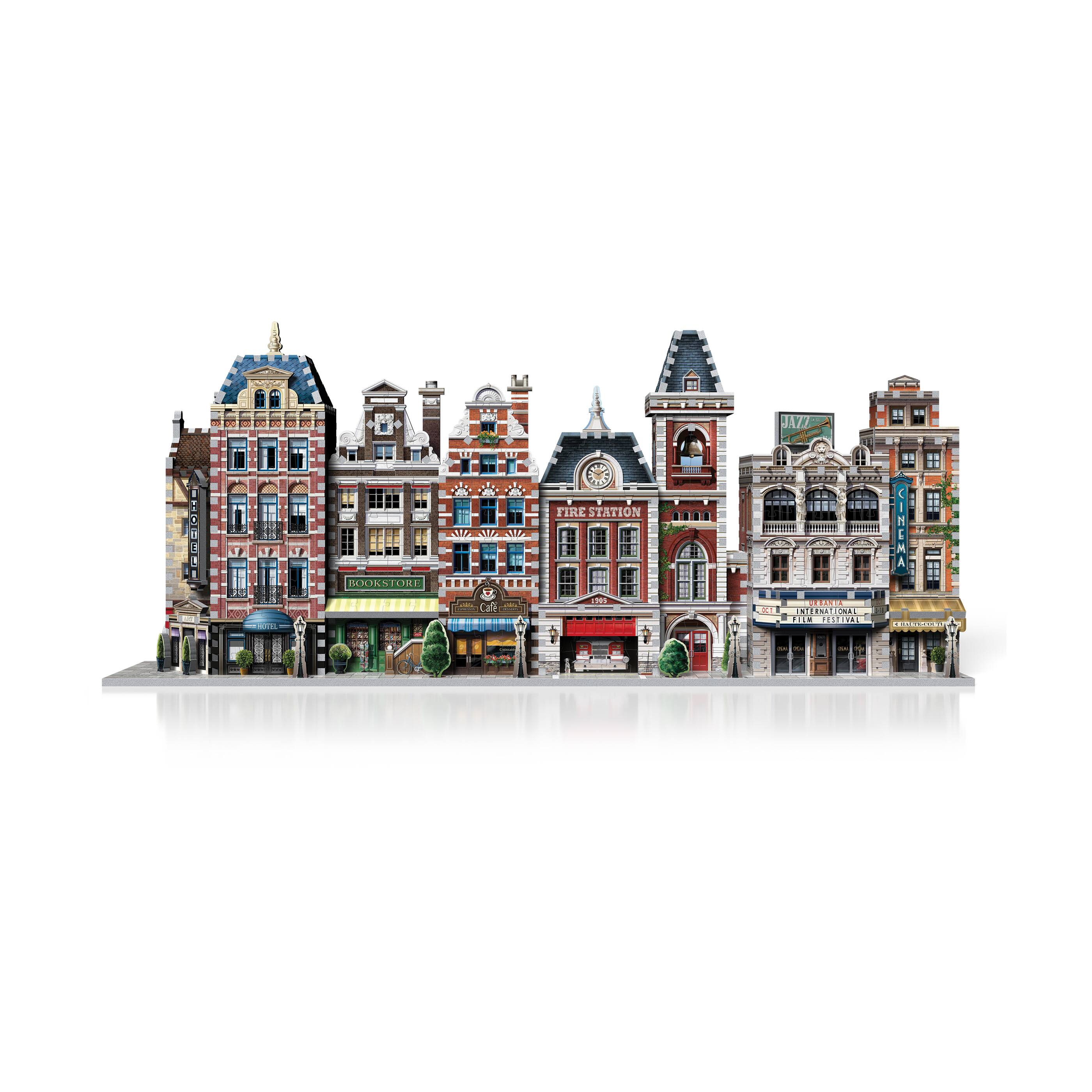 Urbania Collection - 4 3D Puzzles: Hotel, Cinema, Cafe, and Fire Station: 1165 Pcs