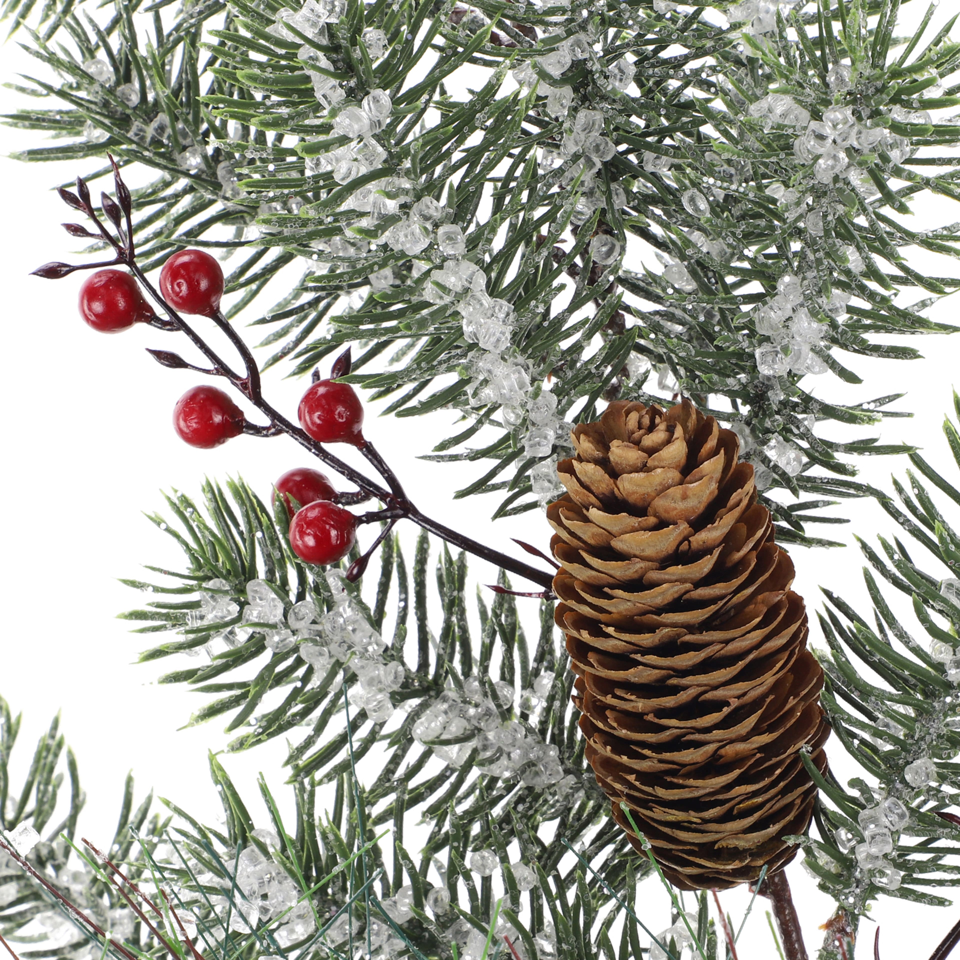 27" Icy Spruce with Pinecone & Berry Stem by Ashland®