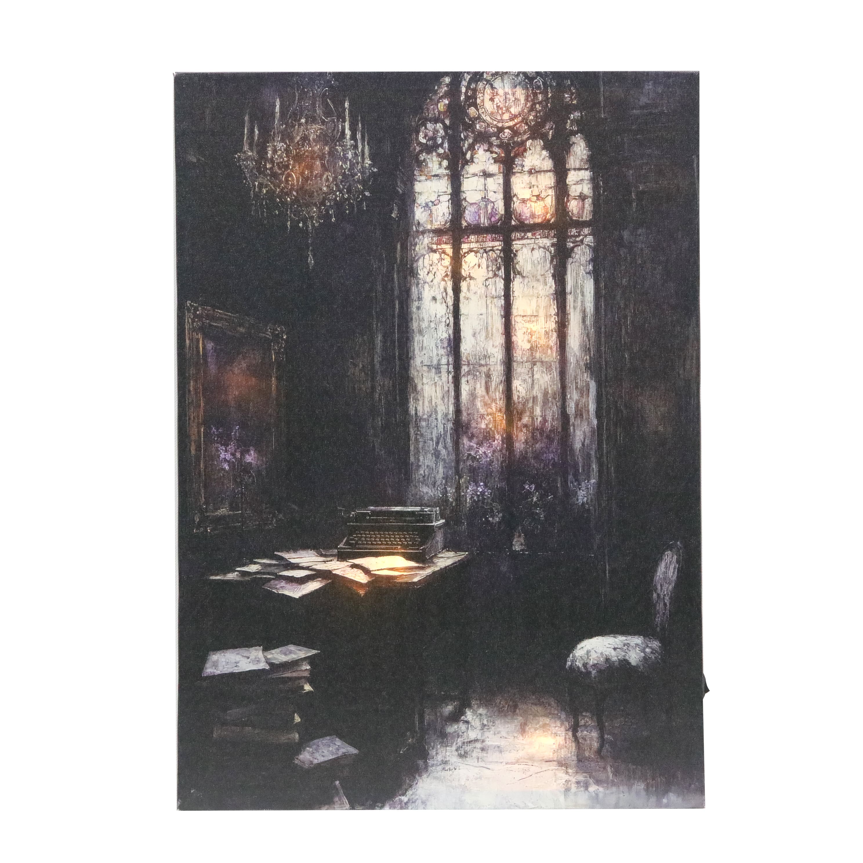Stained Glass Window in Shadowy Room LED Canvas Wall D&#xE9;cor by Ashland&#xAE;