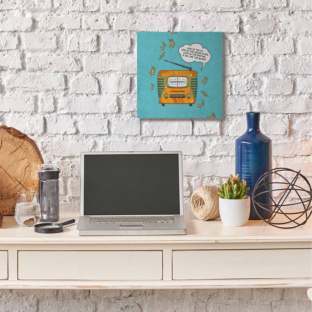 Stupell Industries God Is The DJ Vintage Comic Book Wall Canvas