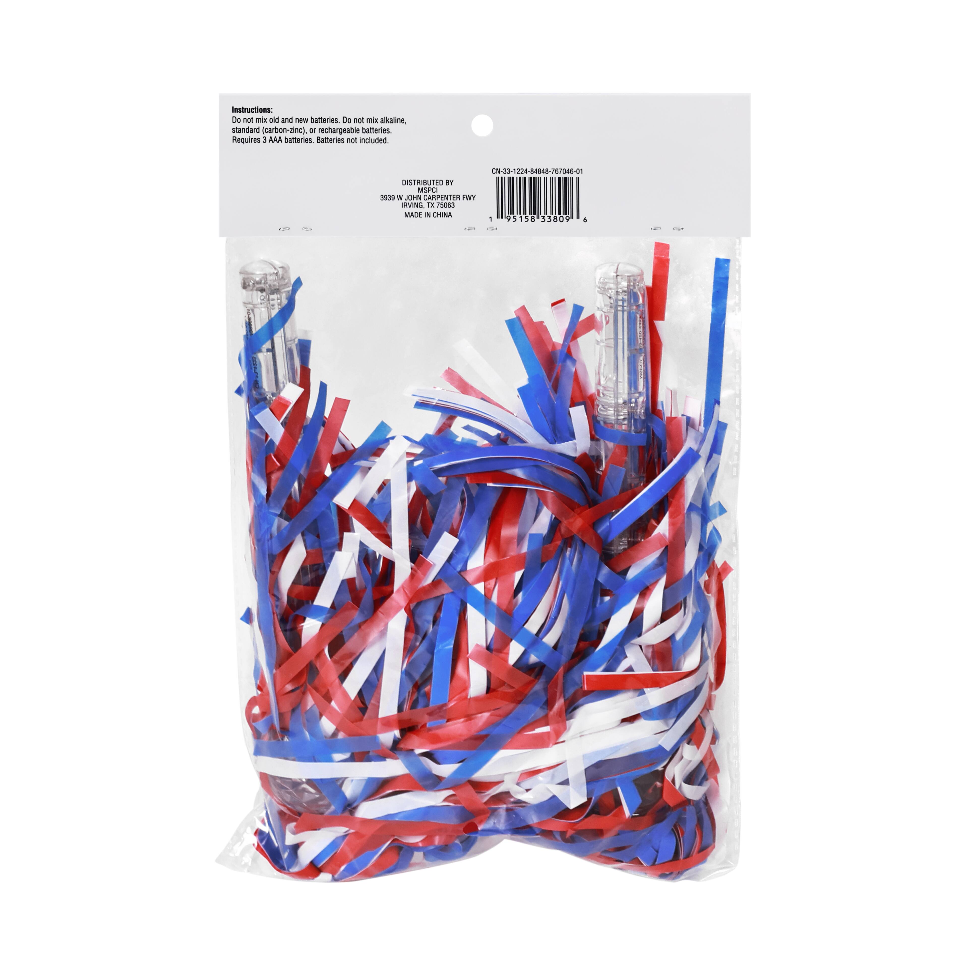 Red, White & Blue Light Up Pom Pom Wands, 2ct. by Creatology™