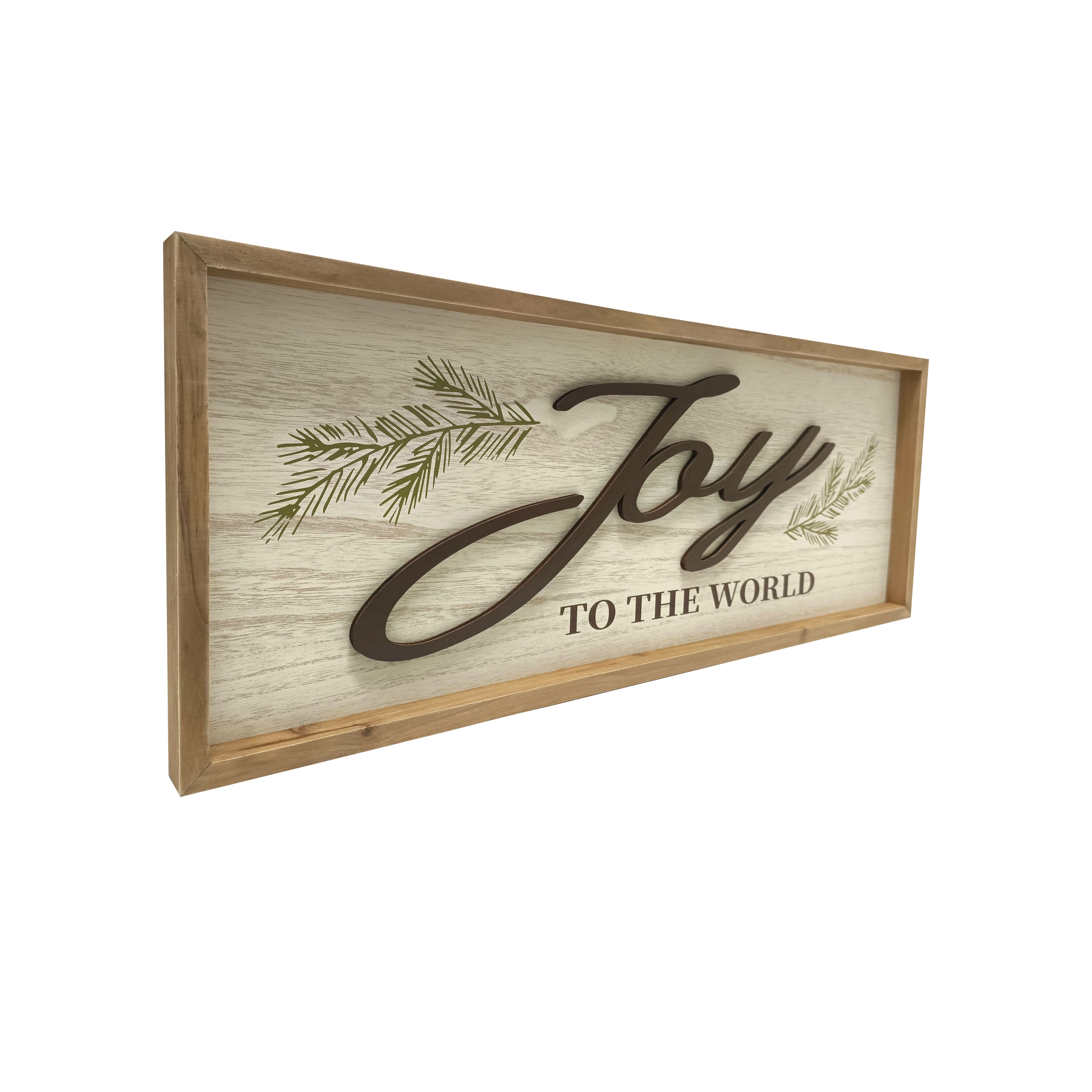 24&#x22; Joy to the World Wall Sign in Rustic Frame by Ashland&#xAE;
