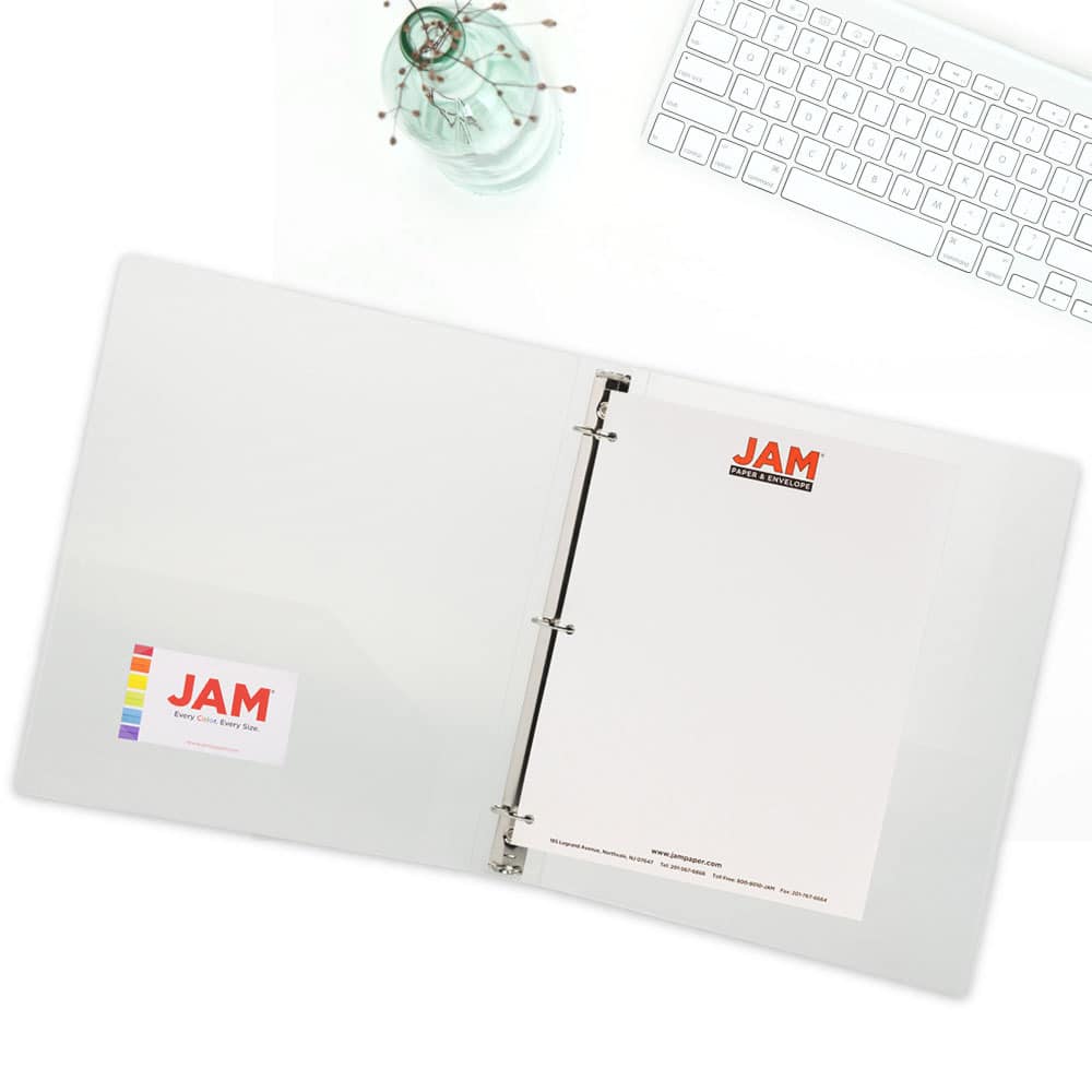 JAM Paper Glass Twill Plastic 3-Ring Binder