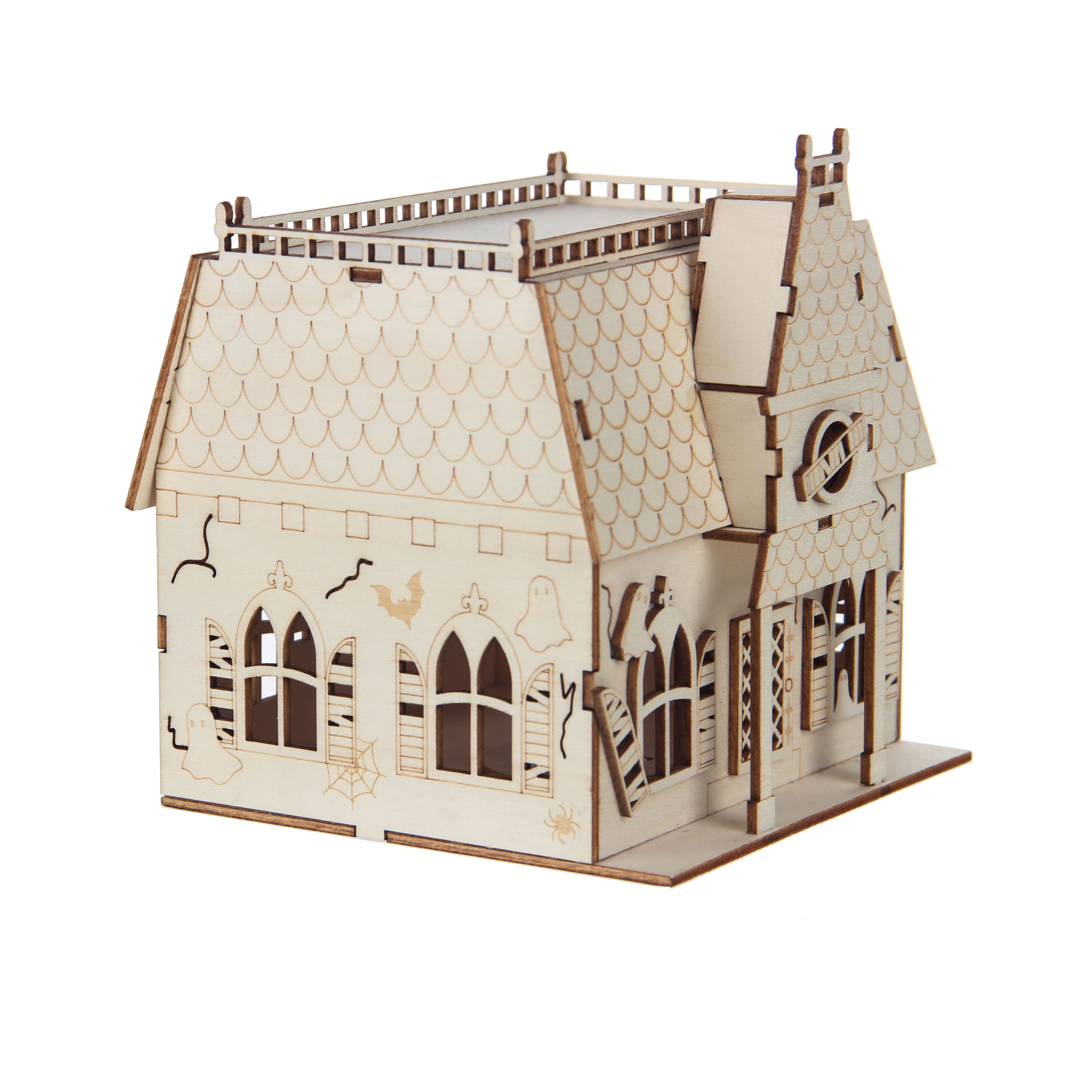 6" DIY Village Haunted House LED Wood Décor by Make Market®