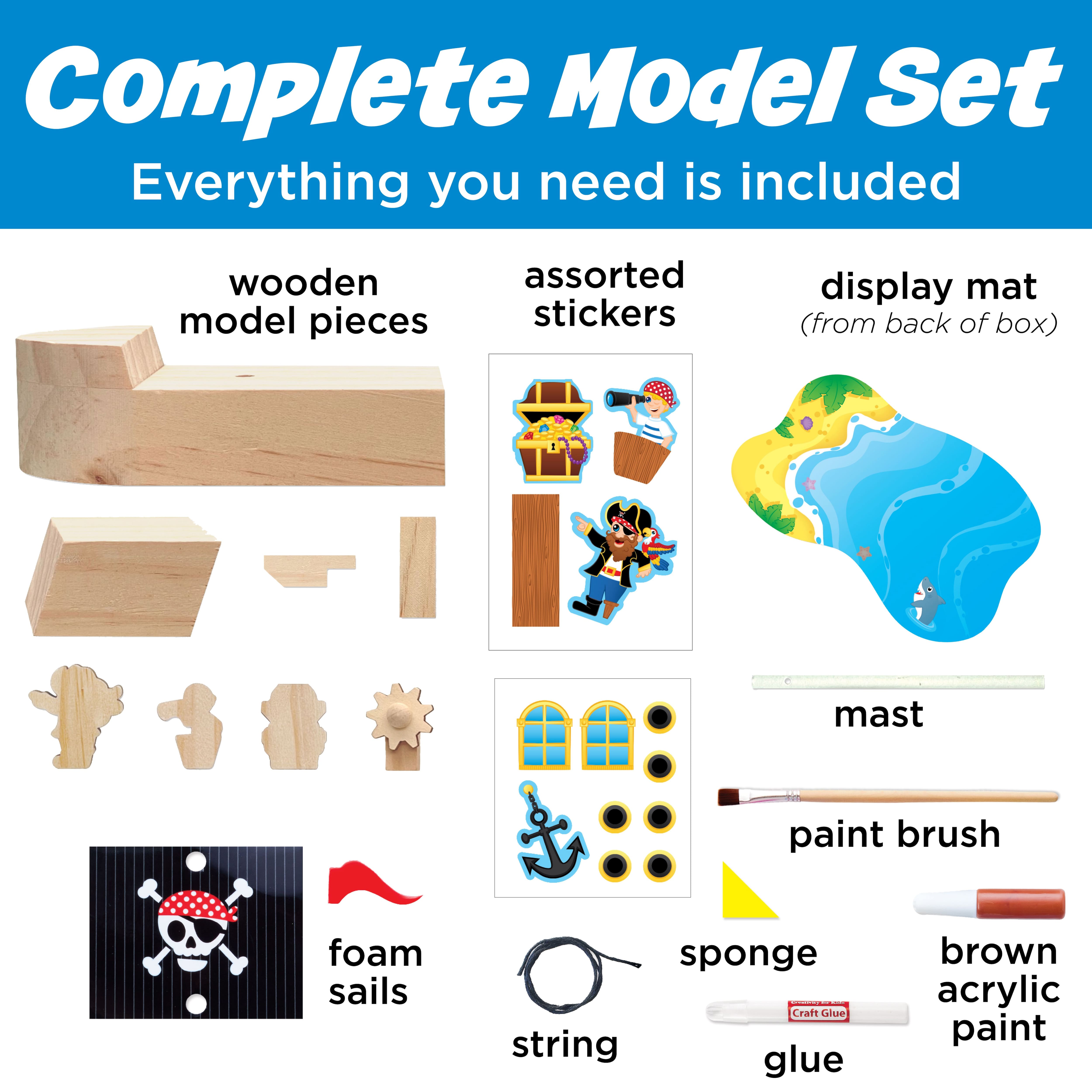 Creativity for Kids&#xAE; Buildeez!&#x2122; The Sea Skull Pirate Ship Wooden Model Set