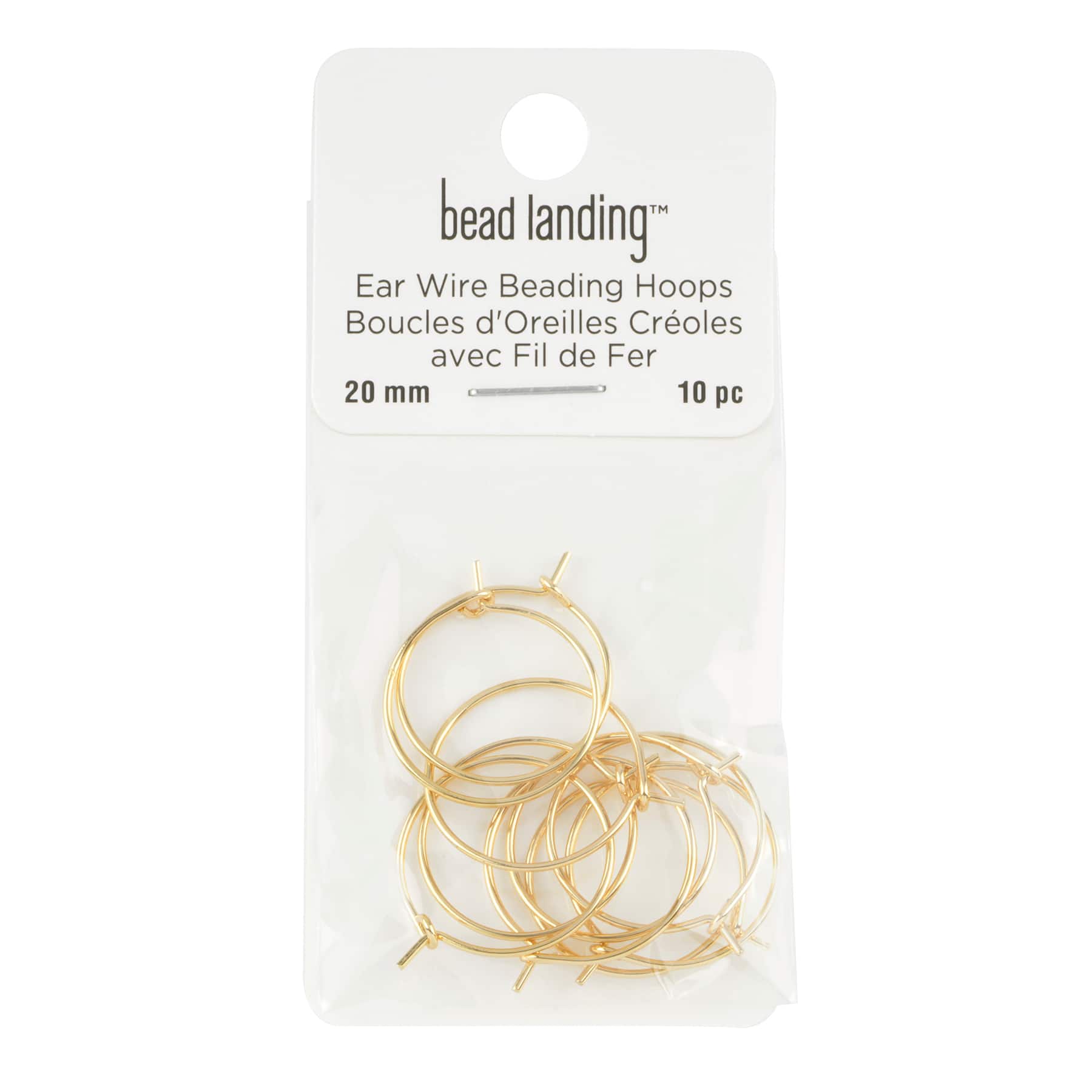 12 Packs: 10 ct. (120 total) 20mm Ear Wire Beading Hoops by Bead Landing™