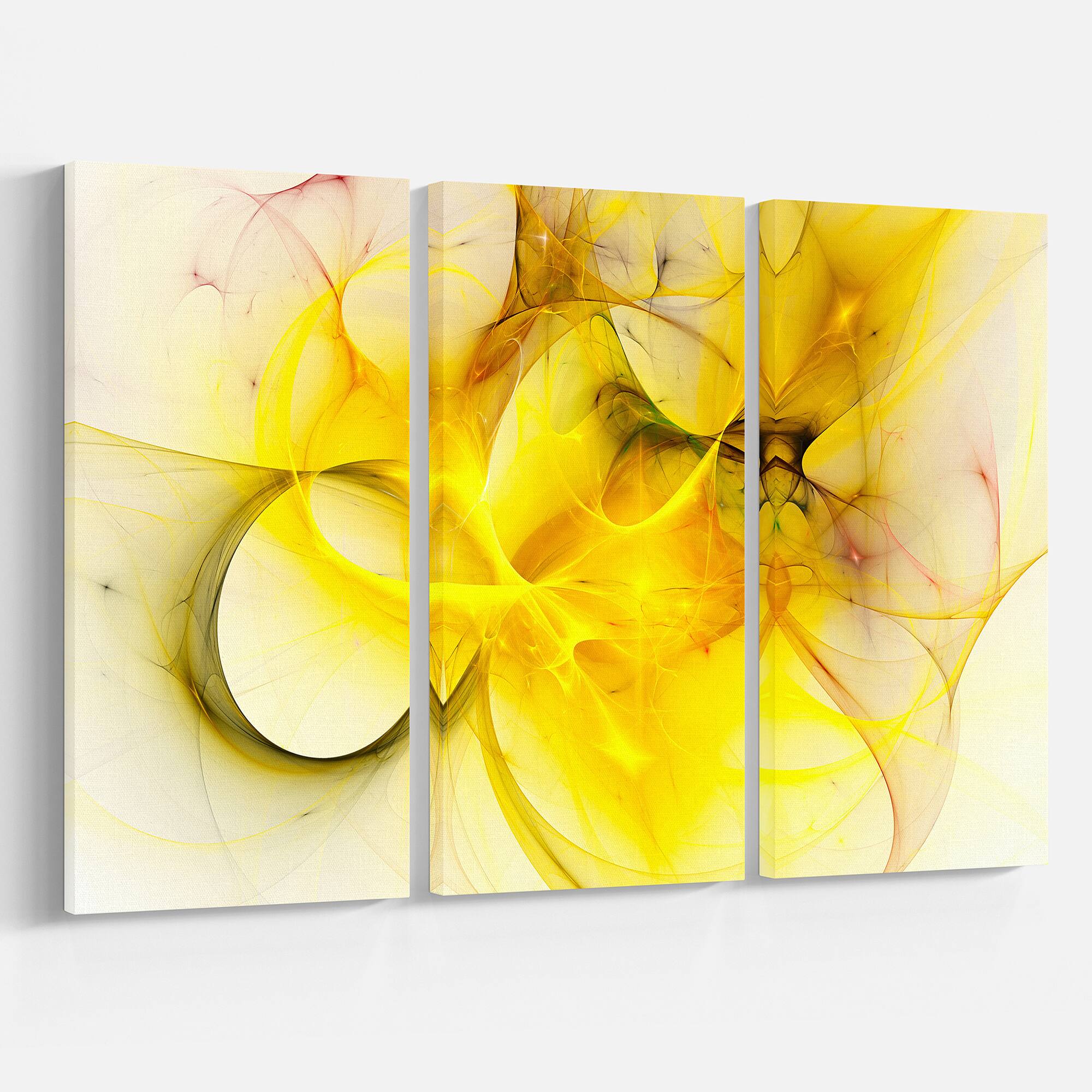 Designart - Light Yellow Nebula Star - Abstract Canvas art print