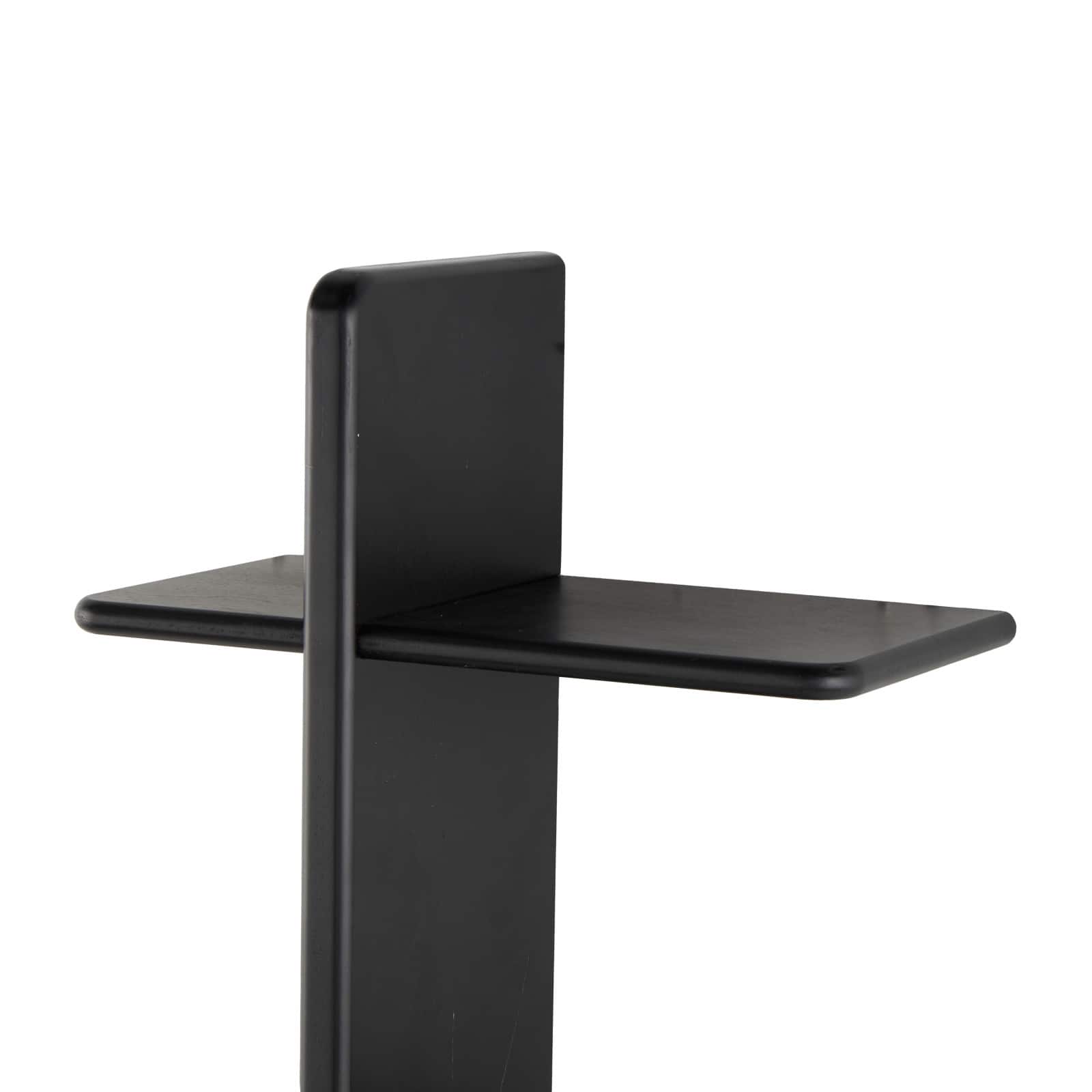 15" x 44" Shelf Black Wood Handmade Wall Hanging Shelf