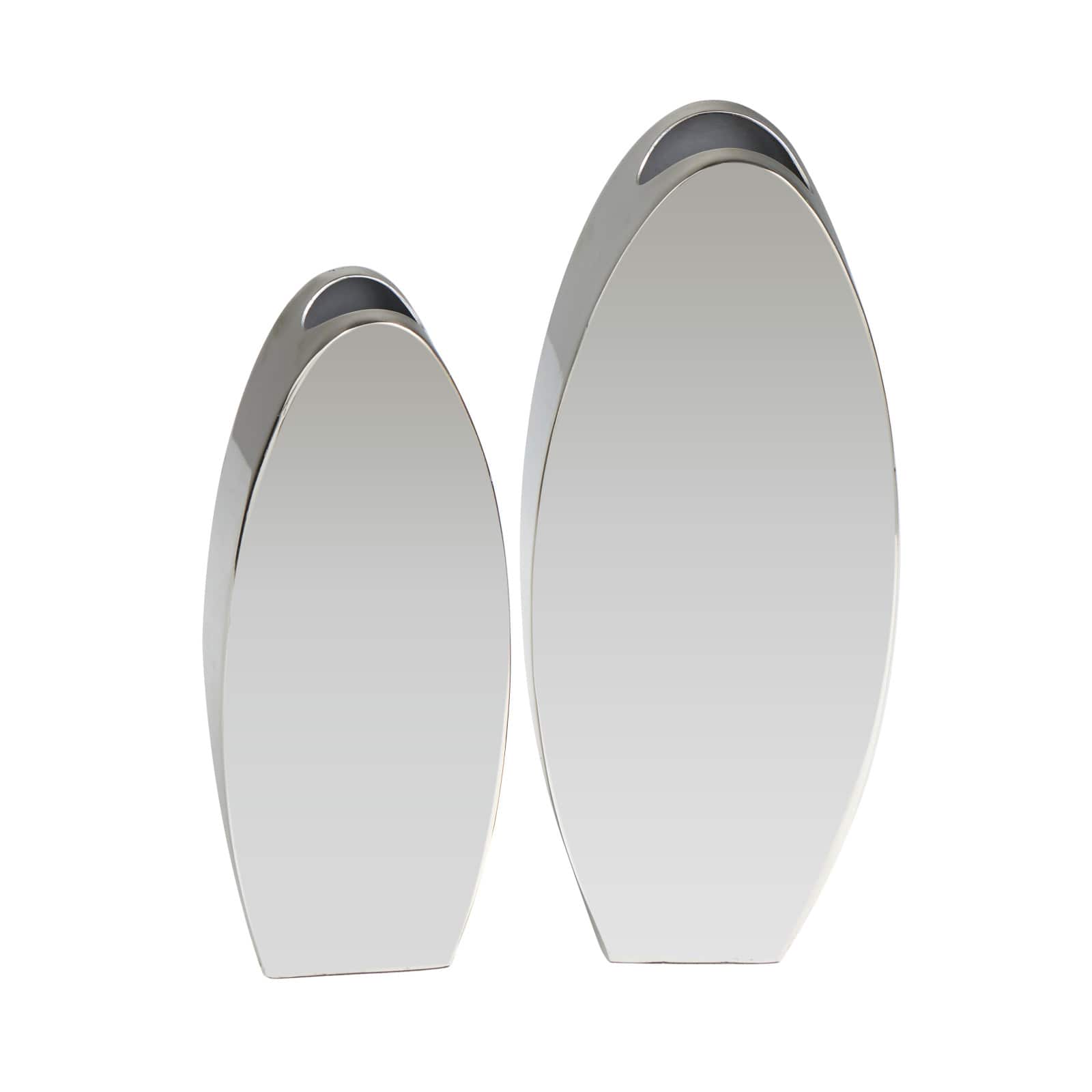 Silver Stainless Steel Vase with a Sleek Mirror Finish Set