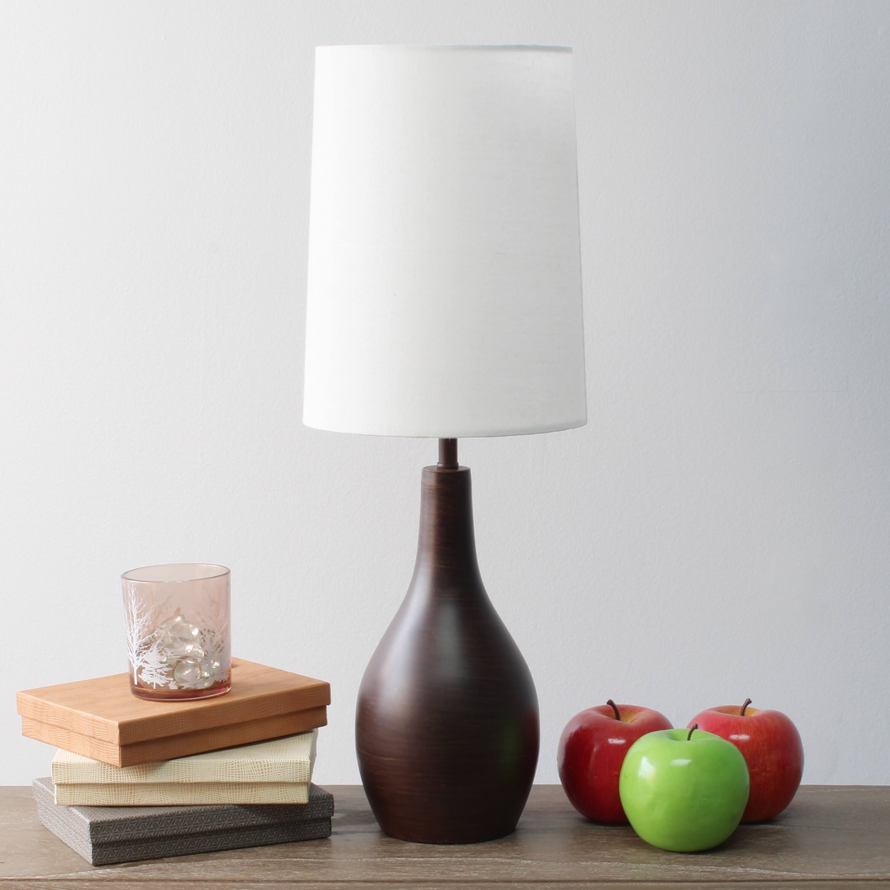 Simple Designs 19.5&#x22; Tear Drop Table Lamp with Fabric Drum Shade