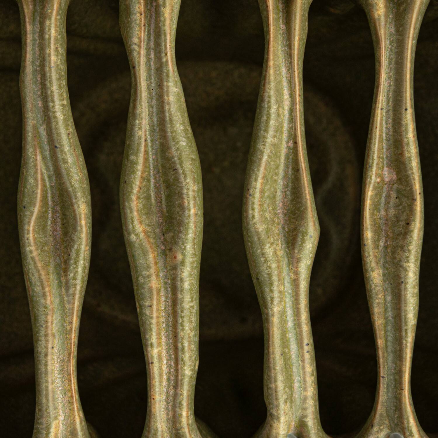 Hello Honey® 8" Green 9 Sectioned Sculptural Stoneware Vase