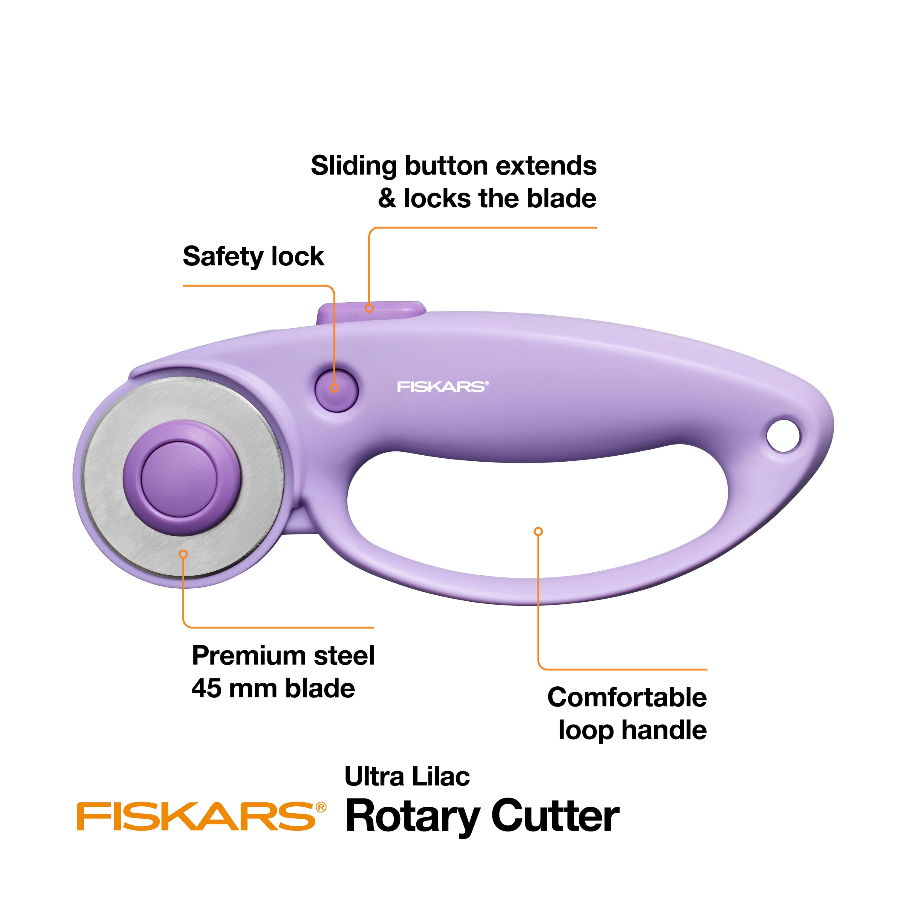 Fiskars&#xAE; 45mm Ultra Lilac Loop Rotary Cutter
