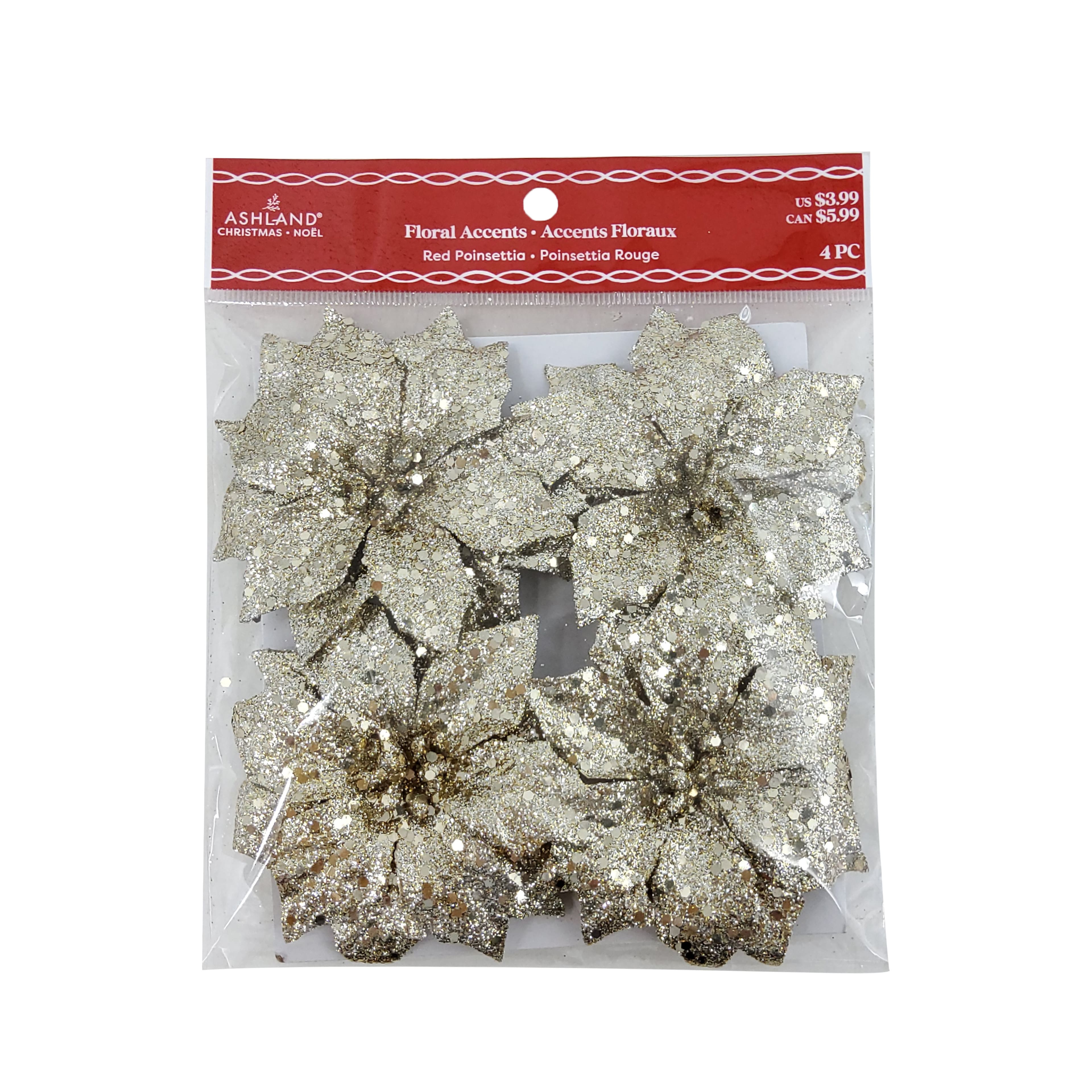 Champagne Poinsettia Floral Accents, 4ct. by Ashland®