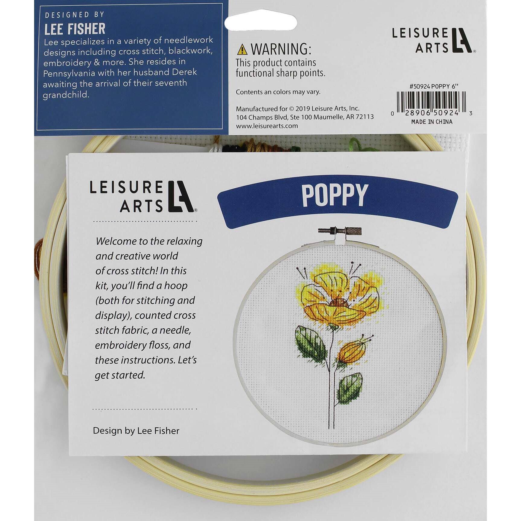 Leisure Arts&#xAE; 6&#x27;&#x27; Poppy Cross Stitch Kit