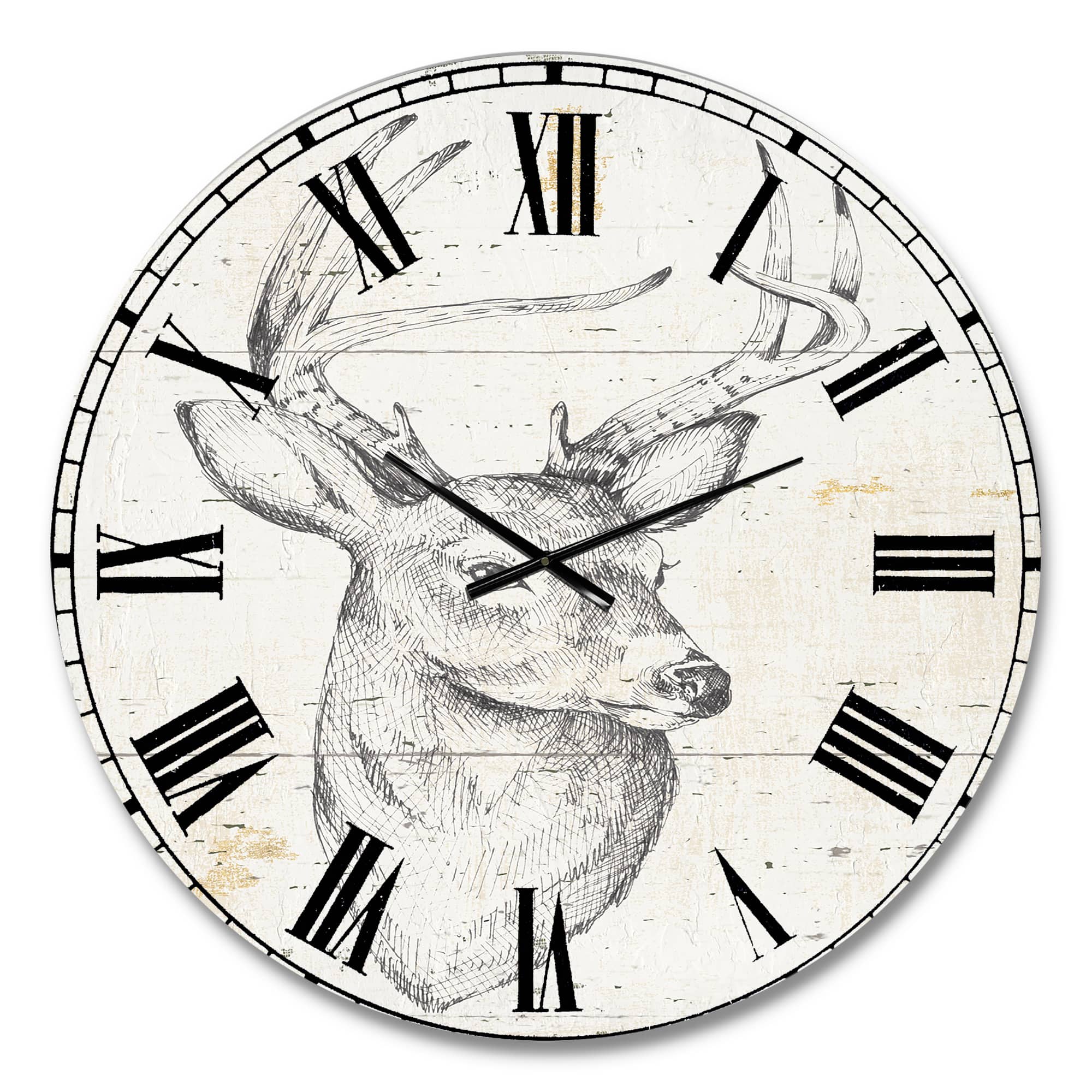 Designart Deer Wild & Beautiful II Traditional Wall Clock